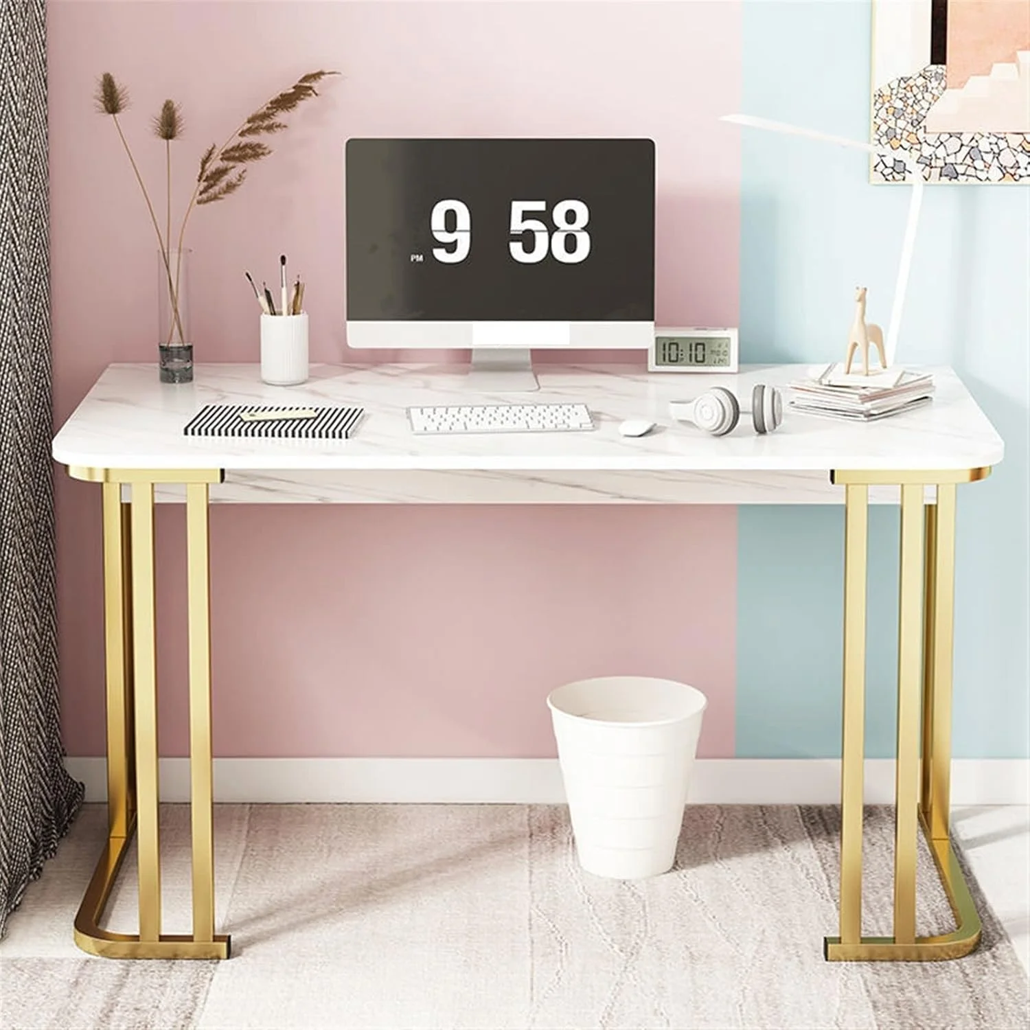 میز کار ZKSKOX، میز کامپیوتر کوچک مناسب خانواده، اداری، اتاق خواب، منزل، نوشتن میز کار ZKSKOX، میز کامپیوتر کوچک مناسب خانواده، اداری، اتاق خواب، منزل، نوشتن