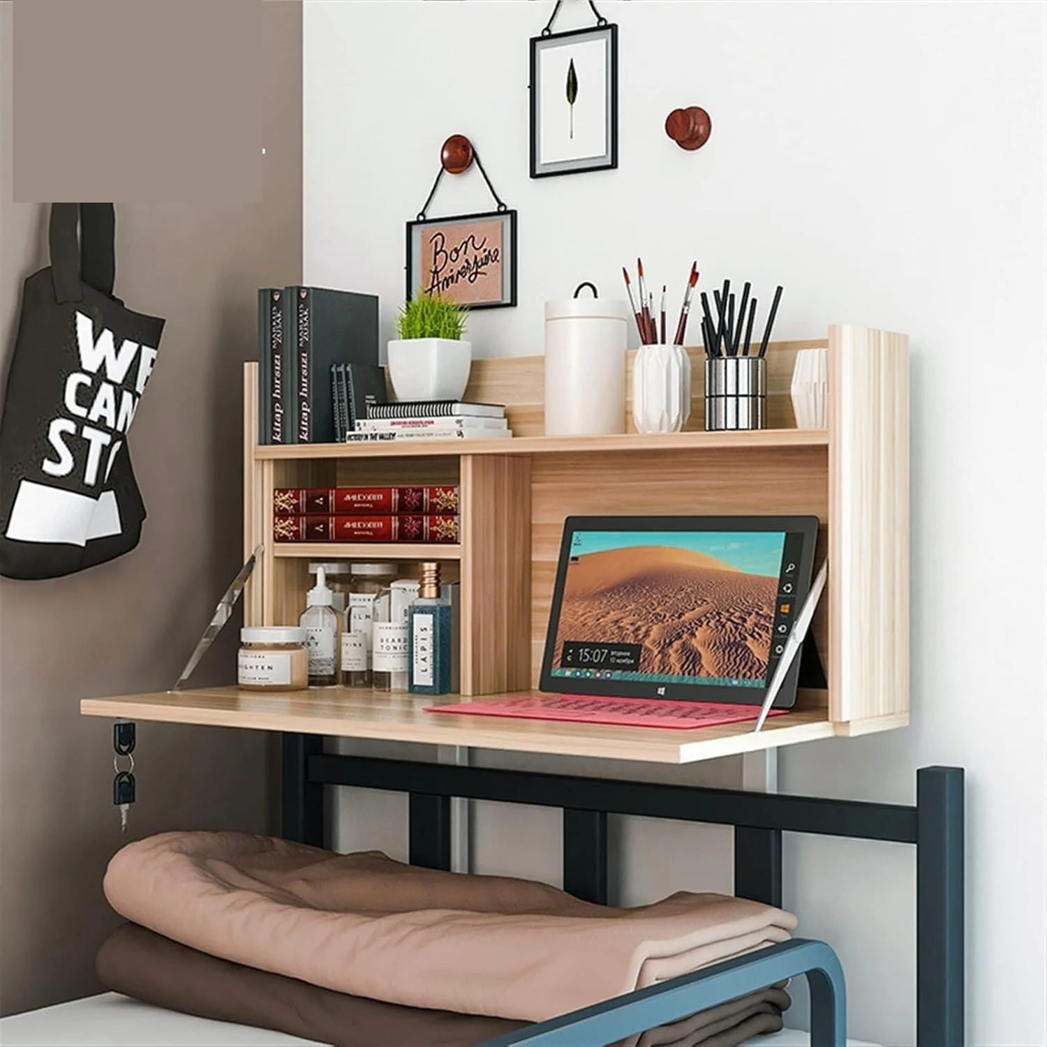 میز کار تاشو مناسب برای تخت خواب، خوابگاه و استفاده در حالت درازکش