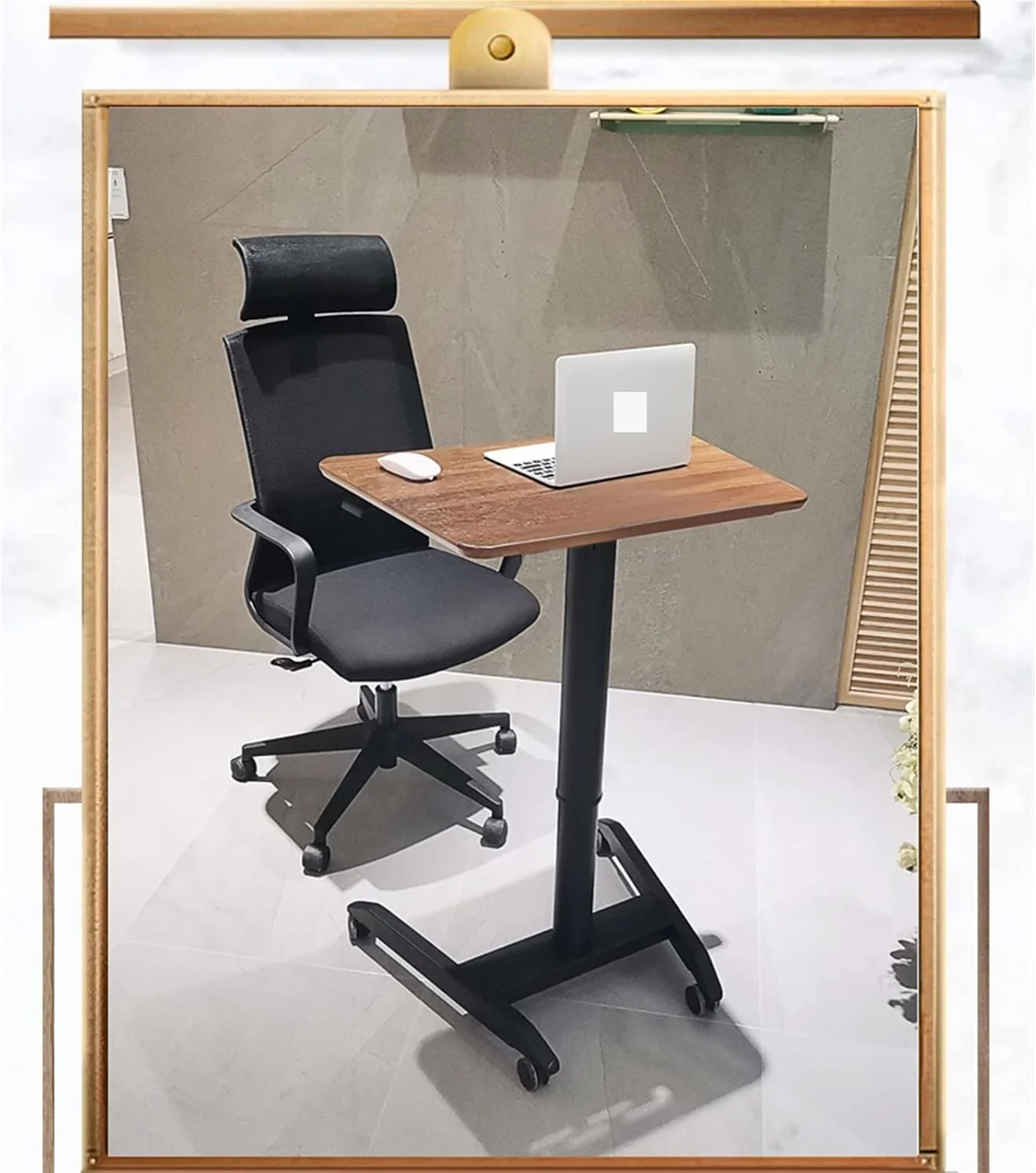 میز کار ZKSKOX پنوماتیک با قابلیت تنظیم ارتفاع خودکار، میز کنار تخت متحرک برای مطالعه، سکوی کامپیوتر اداری