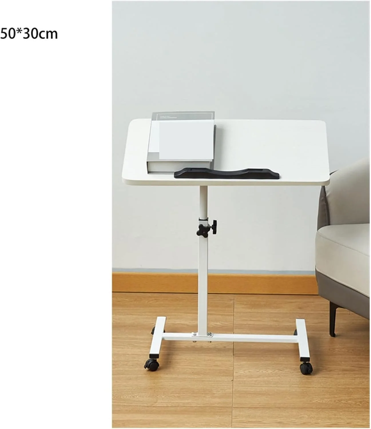 میز کار ZKSKOX، میز کنار تختی متحرک، میز تاشو ساده کنار تخت، مناسب اتاق خواب، دفتر کار، کامپیوتر، دکوراسیون منزل