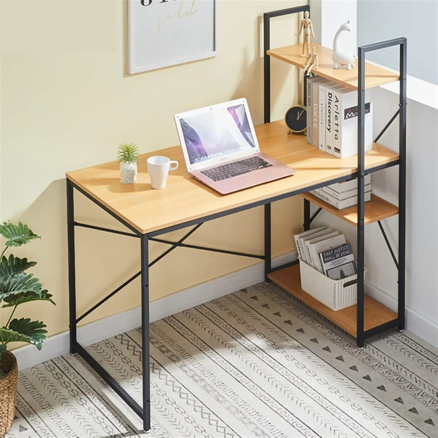 میز کار ZKSKOX، میز کامپیوتر خانگی، میز اداری، میز مطالعه، قفسه ذخیره سازی لوازم میز کار ZKSKOX، میز کامپیوتر خانگی، میز اداری، میز مطالعه، قفسه ذخیره سازی لوازم