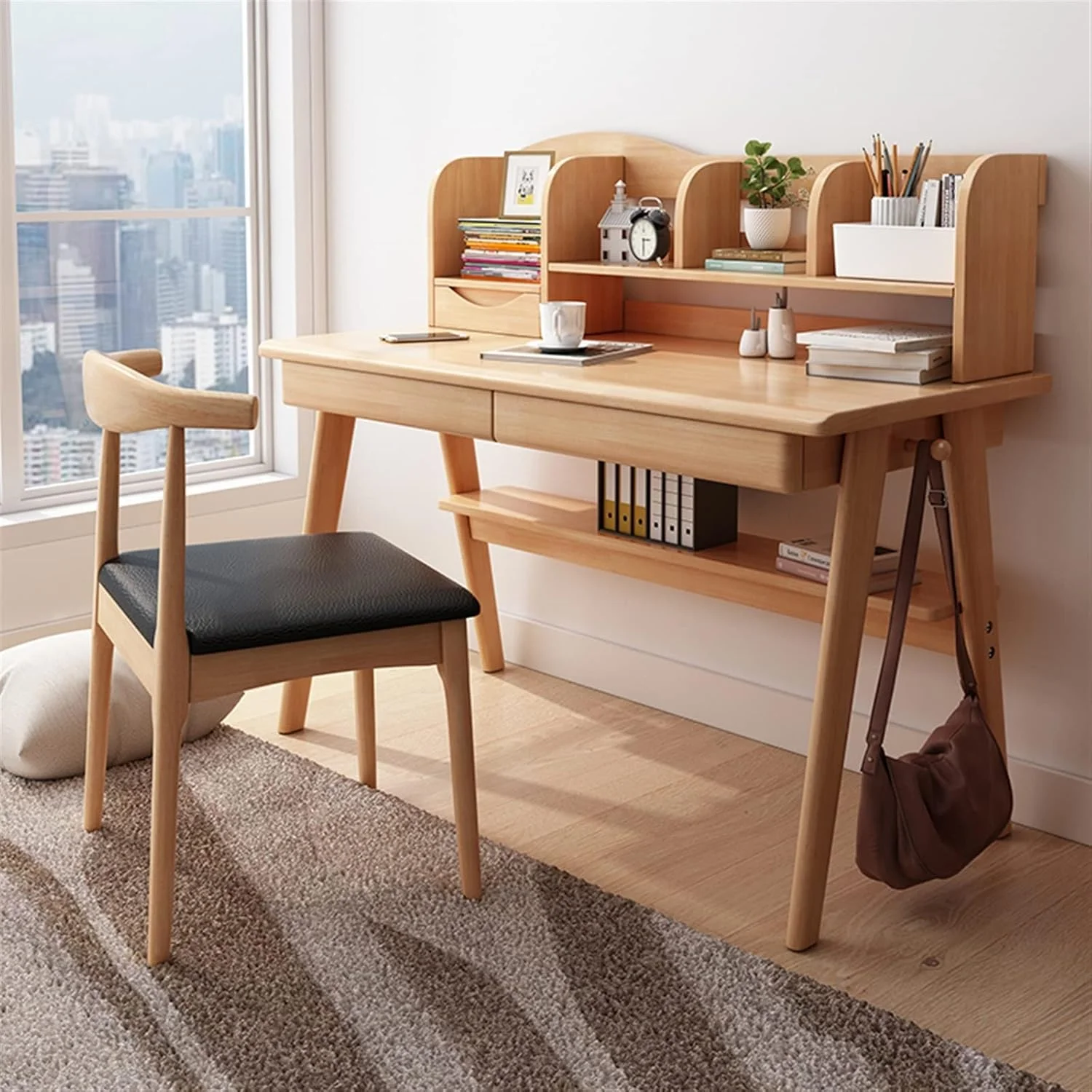 میز کار ZKSKOX، میز کامپیوتر، مناسب دفتر کار خانگی و مطالعه دانش آموزی به همراه کشو و قفسه کتاب میز کار ZKSKOX، میز کامپیوتر، مناسب دفتر کار خانگی و مطالعه دانش آموزی به همراه کشو و قفسه کتاب