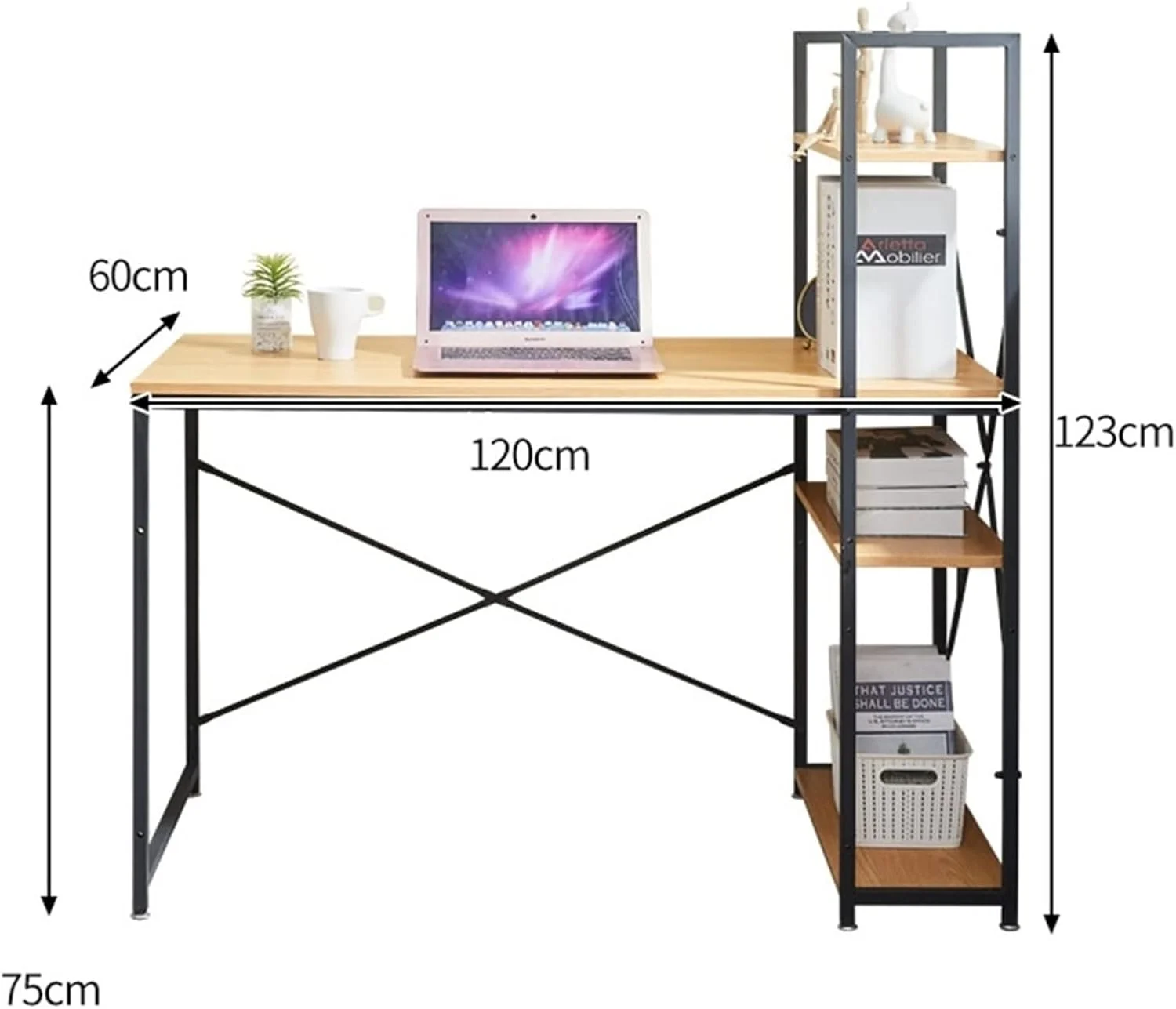 میز کار ZKSKOX، میز کامپیوتر خانگی، میز اداری، میز مطالعه، قفسه ذخیره سازی لوازم میز کار ZKSKOX، میز کامپیوتر خانگی، میز اداری، میز مطالعه، قفسه ذخیره سازی لوازم