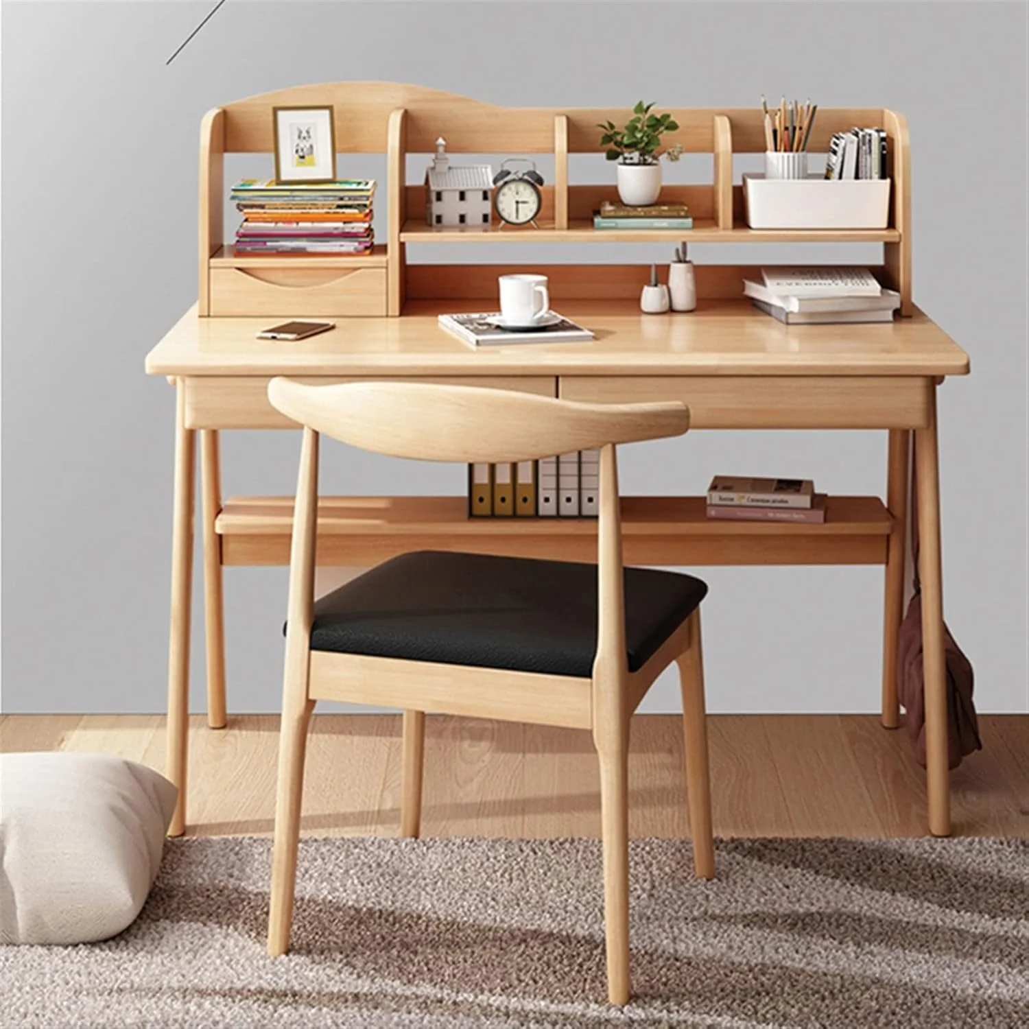میز کار ZKSKOX، میز کامپیوتر، مناسب دفتر کار خانگی و مطالعه دانش آموزی به همراه کشو و قفسه کتاب میز کار ZKSKOX، میز کامپیوتر، مناسب دفتر کار خانگی و مطالعه دانش آموزی به همراه کشو و قفسه کتاب