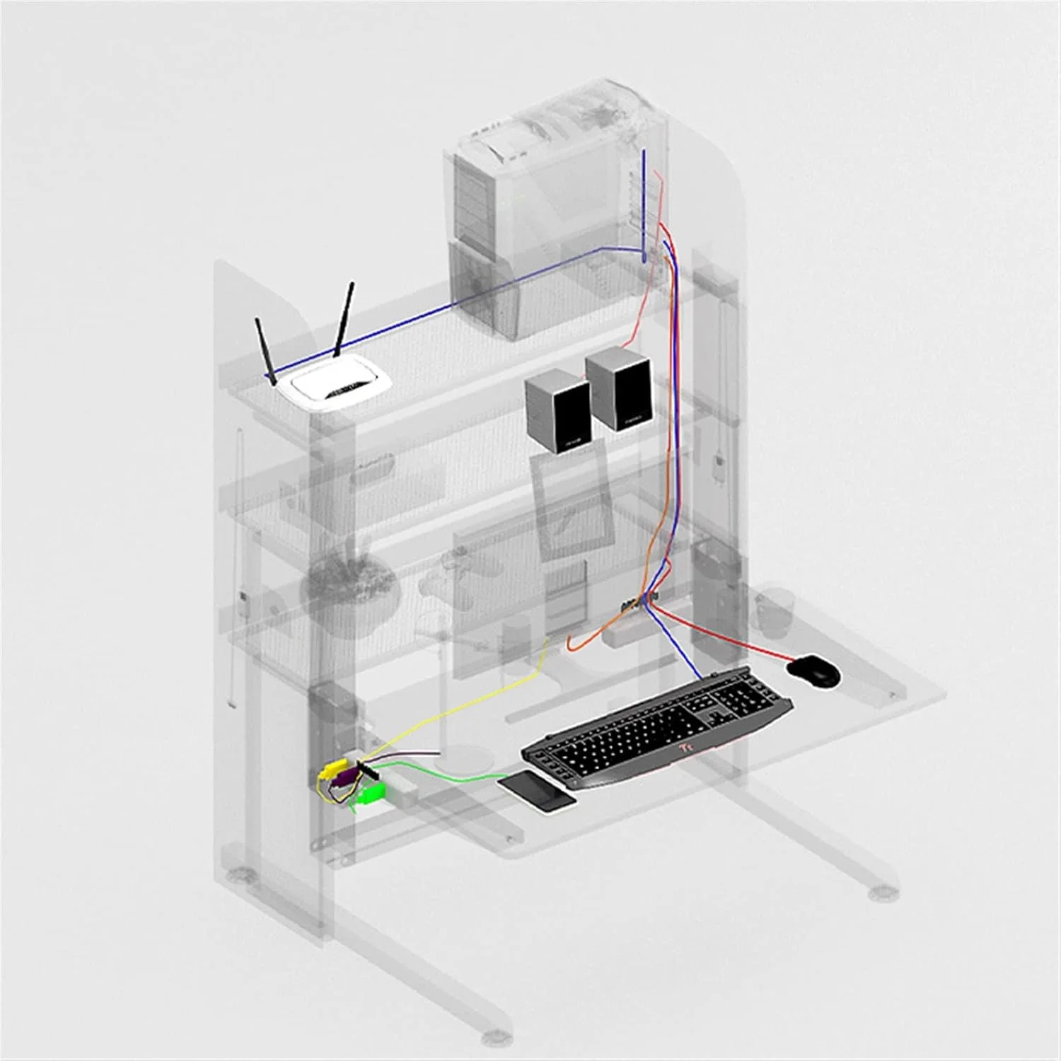 میز کار ZKSKOX، میز بالابر برقی، میز کامپیوتر خانگی با قفسه کتاب و فضای ذخیره سازی یکپارچه میز کار ZKSKOX، میز بالابر برقی، میز کامپیوتر خانگی با قفسه کتاب و فضای ذخیره سازی یکپارچه