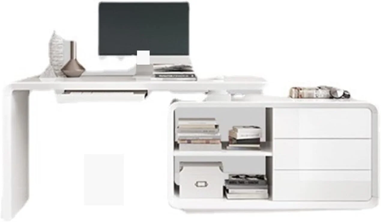 میز کار ZKSKOX، میز سفید، گوشه چرخشی، کامپیوتر چند منظوره، اداری، نوشتن میز کار ZKSKOX، میز سفید، گوشه چرخشی، کامپیوتر چند منظوره، اداری، نوشتن