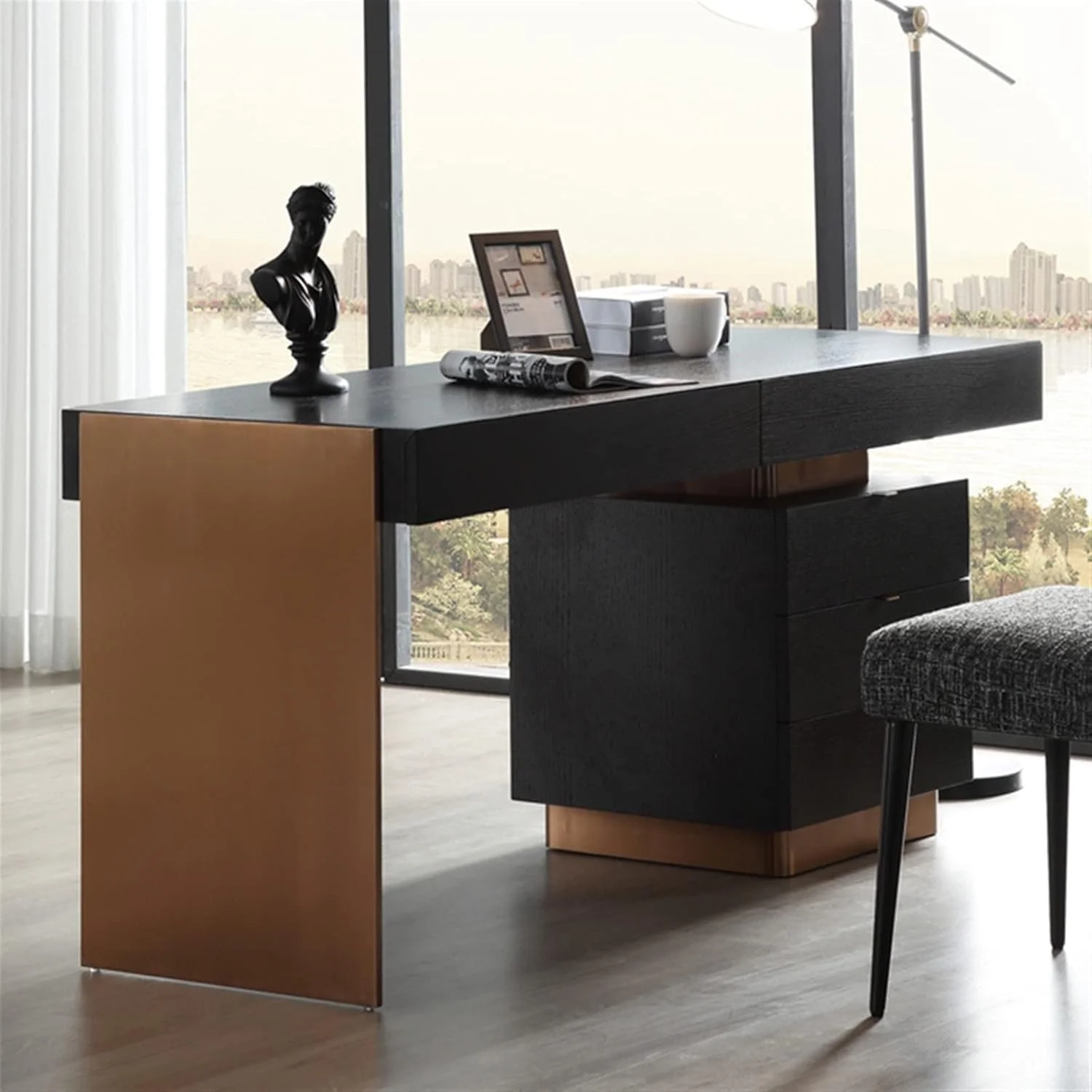 میز کار و گروه صندلی اداری خانگی کوچک به سبک اروپایی