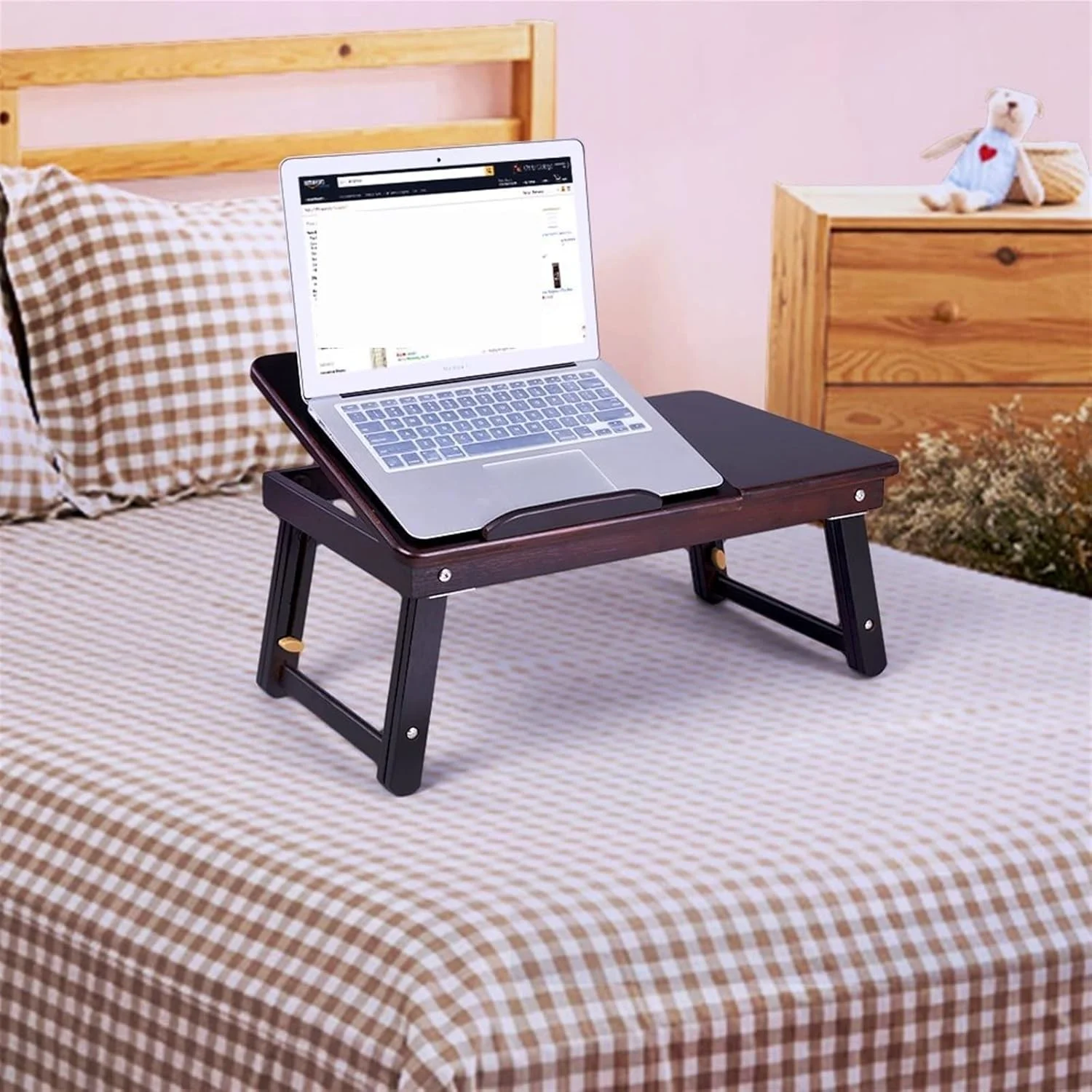 میز کار تاشو چند منظوره مناسب لپتاپ، میز کوچک تخت خوابگاهی میز کار تاشو چند منظوره مناسب لپتاپ، میز کوچک تخت خوابگاهی