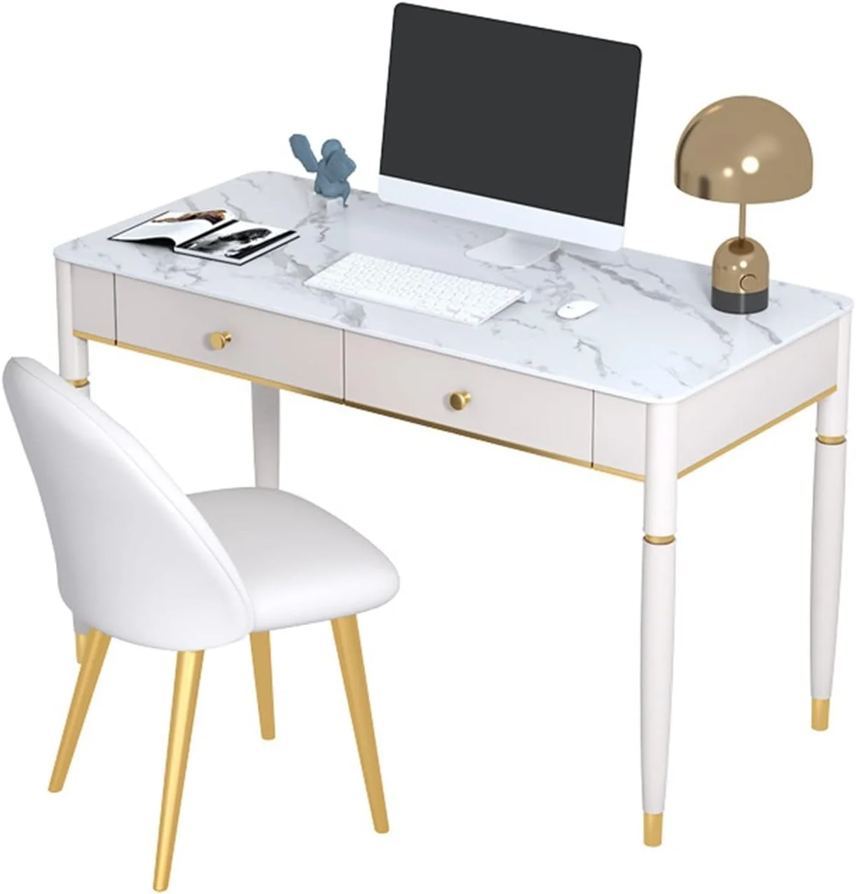 میز کار ZKSKOX مناسب منزل و مطالعه با کشو، میز کامپیوتر، میز تحریر، مدرن سفید تک نفره میز کار ZKSKOX مناسب منزل و مطالعه با کشو، میز کامپیوتر، میز تحریر، مدرن سفید تک نفره