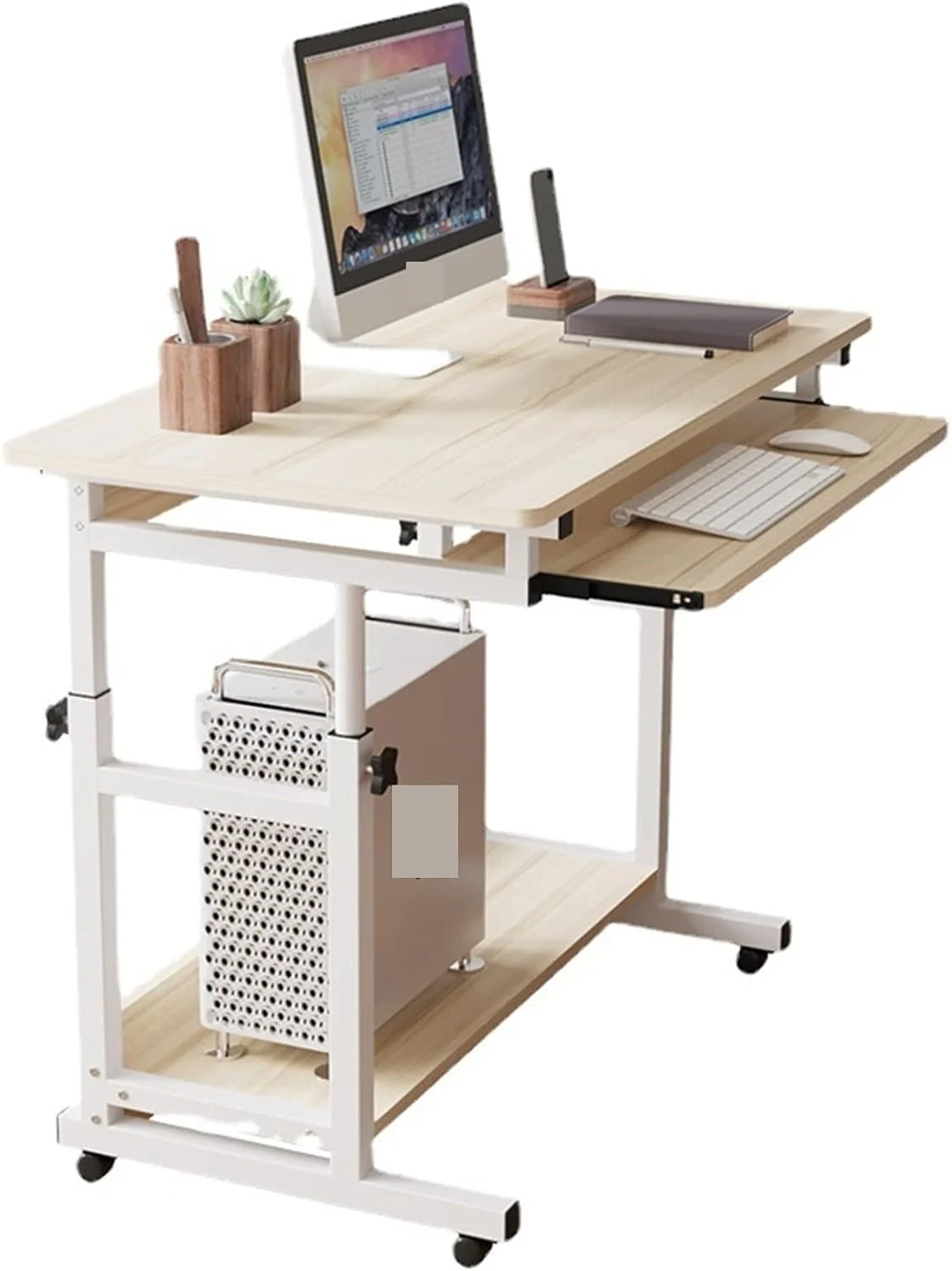 میز کار ZKSKOX، میز کامپیوتر متحرک، میز تحریر، میز کنار تخت، بالابر خانگی اتاق خواب، اداری، نوشتن دانش آموزی