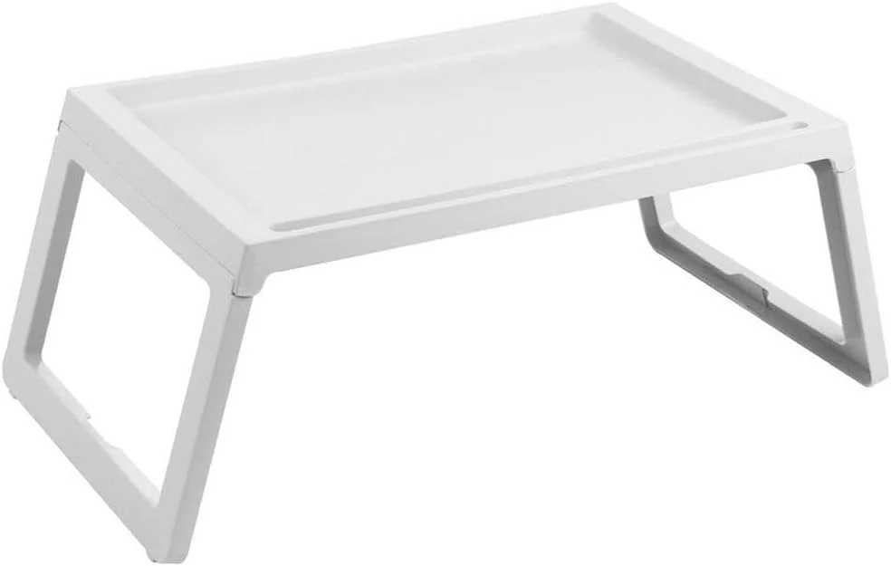 میز کار پلی پروپیلن سینی لپ تاپ میز تخت صبحانه اومیور اومیش میز قابل حمل کامپیوتر مبل ترش (سفید)