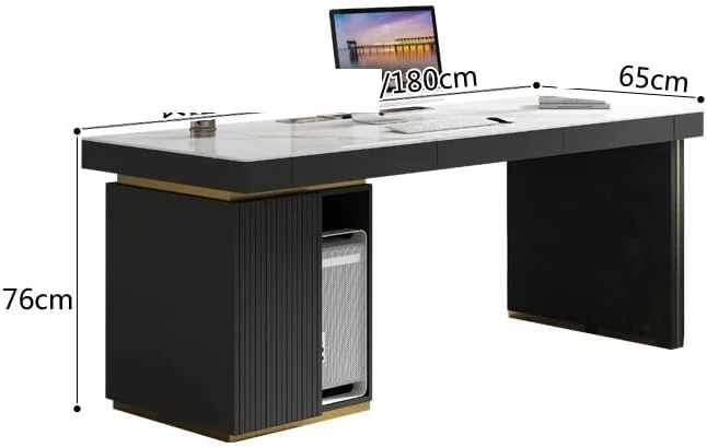 میز کار خاکستری چوبی با روکش چرمی مناسب اتاق کار، منزل، اتاق مطالعه، مبلمان، میز کوچک کامپیوتر، میز ایستاده آموزشی، ست میز تحریر مدیریتی