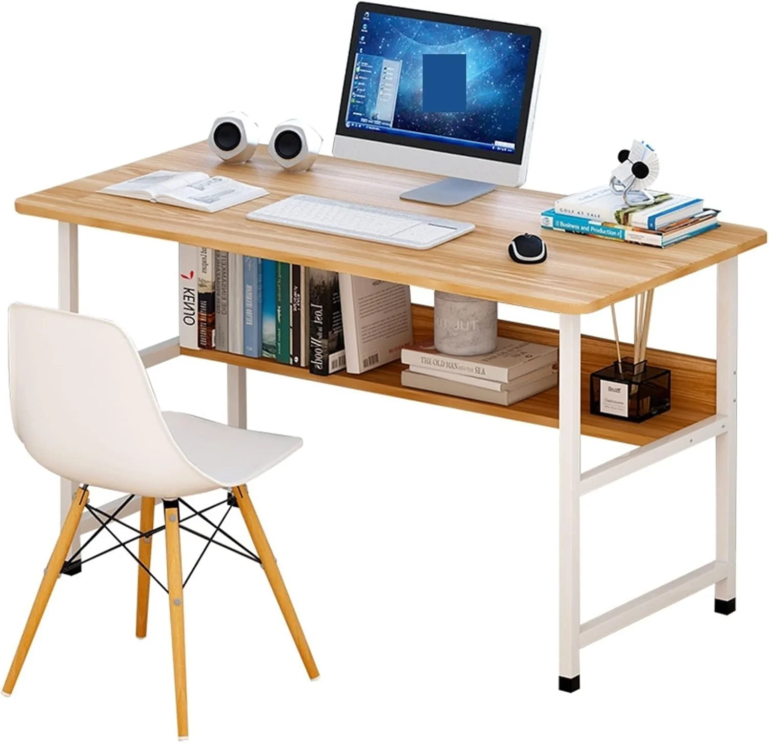 میز کار ZKSKOX، میز کامپیوتر، میز تحریر خانگی، اداری، ساده، مناسب اتاق خواب دانشجویی، مونتاژ آسان، میز کوچک تک نفره