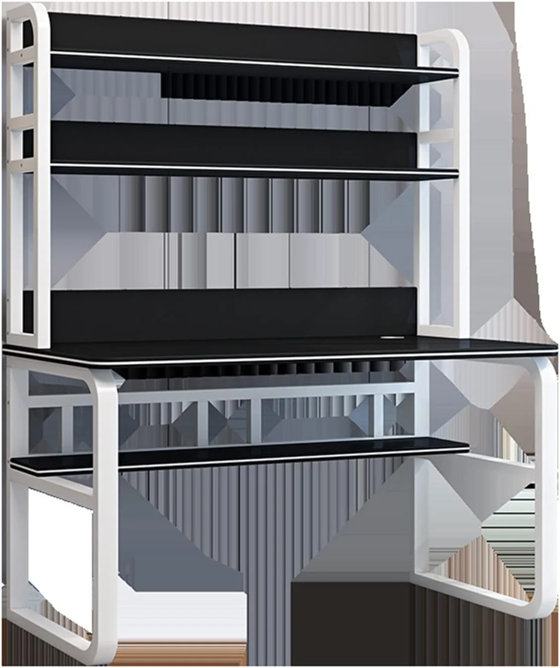 میز کار دوبل ساده رومیزی کامپیوتر میز تحریر دانش آموزی قفسه کتاب یکپارچه ترکیبی خانگی