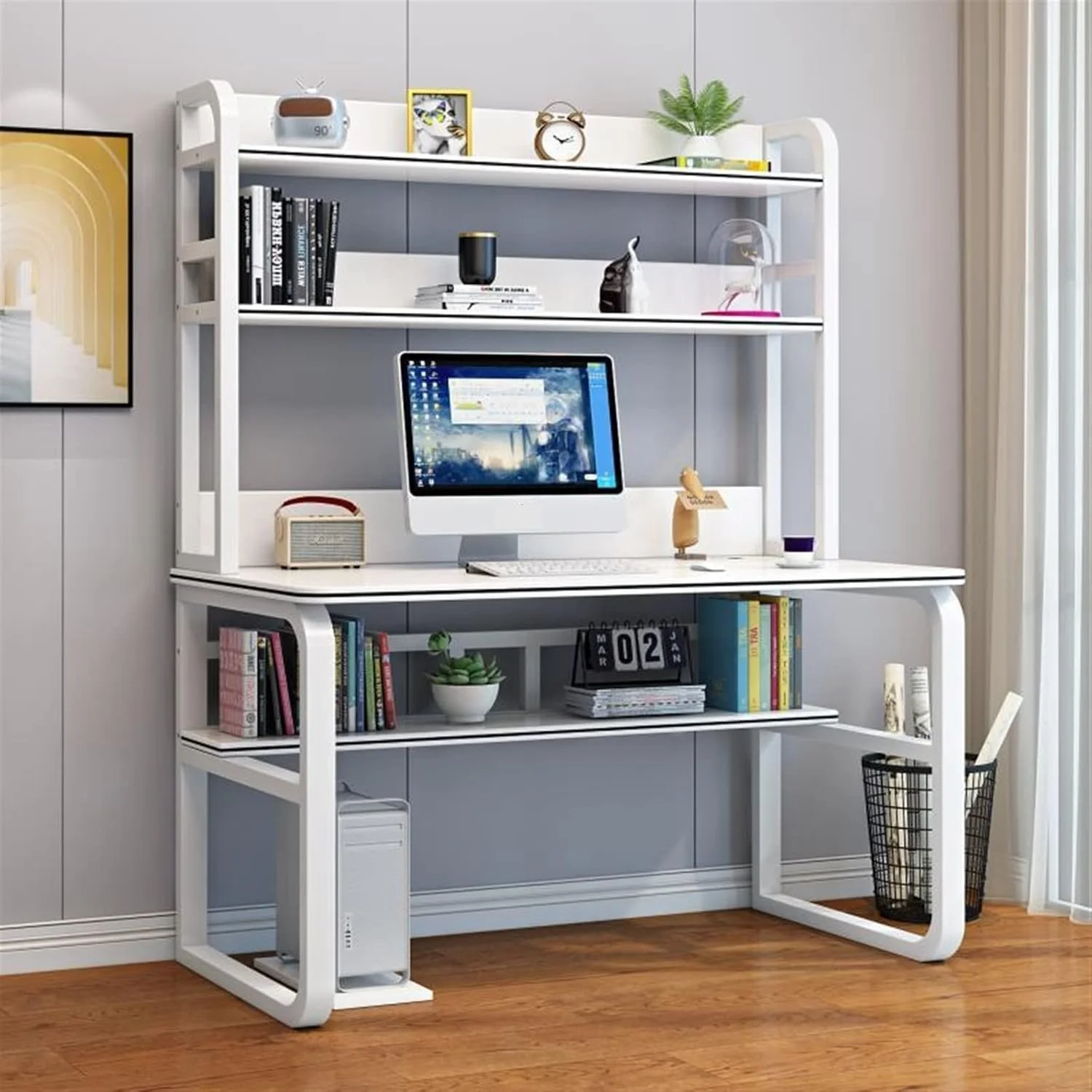 میز کار دوبل ساده رومیزی کامپیوتر میز تحریر دانش آموزی قفسه کتاب یکپارچه ترکیبی خانگی میز کار دوبل ساده رومیزی کامپیوتر میز تحریر دانش آموزی قفسه کتاب یکپارچه ترکیبی خانگی