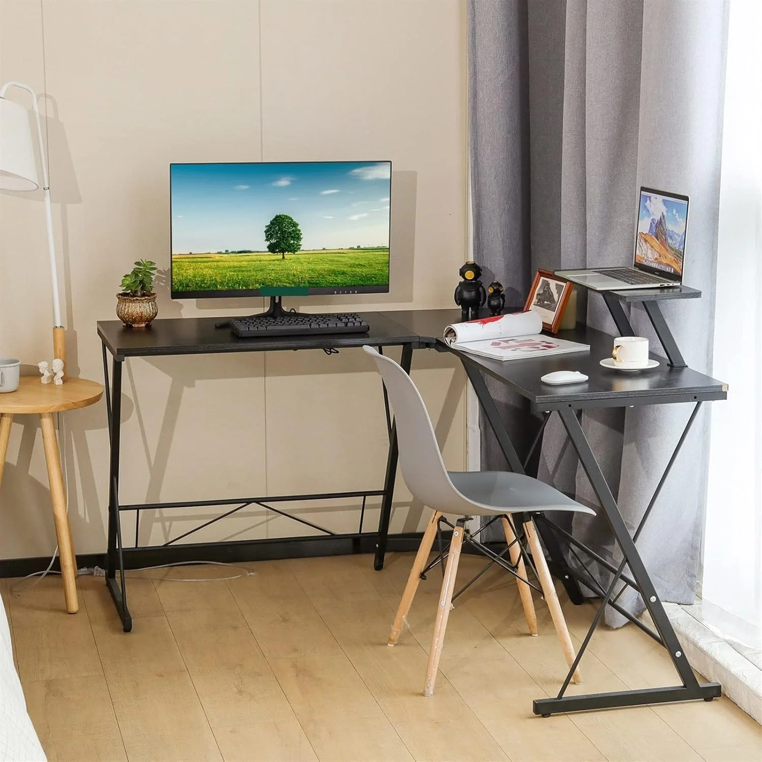 میز کار، میز کامپیوتر، میز اداری ال شکل، تک نفره خانگی، میز گیمینگ گوشه ای میز کار، میز کامپیوتر، میز اداری ال شکل، تک نفره خانگی، میز گیمینگ گوشه ای