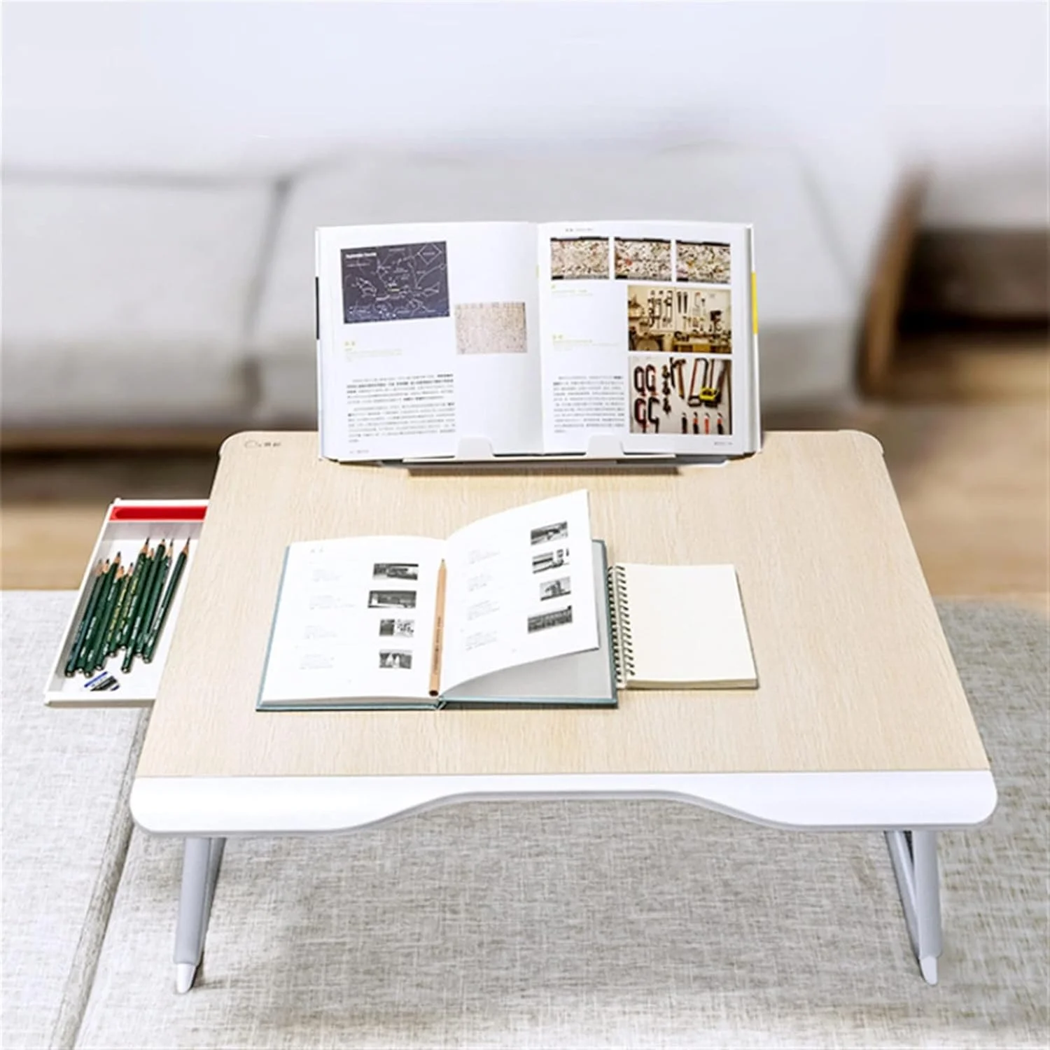 میز کار ZKSKOX مناسب تخت، خوابگاه دانشجویی، میز تحریر تاشو کوچک لپ تاپ با قفسه کتاب میز کار ZKSKOX مناسب تخت، خوابگاه دانشجویی، میز تحریر تاشو کوچک لپ تاپ با قفسه کتاب