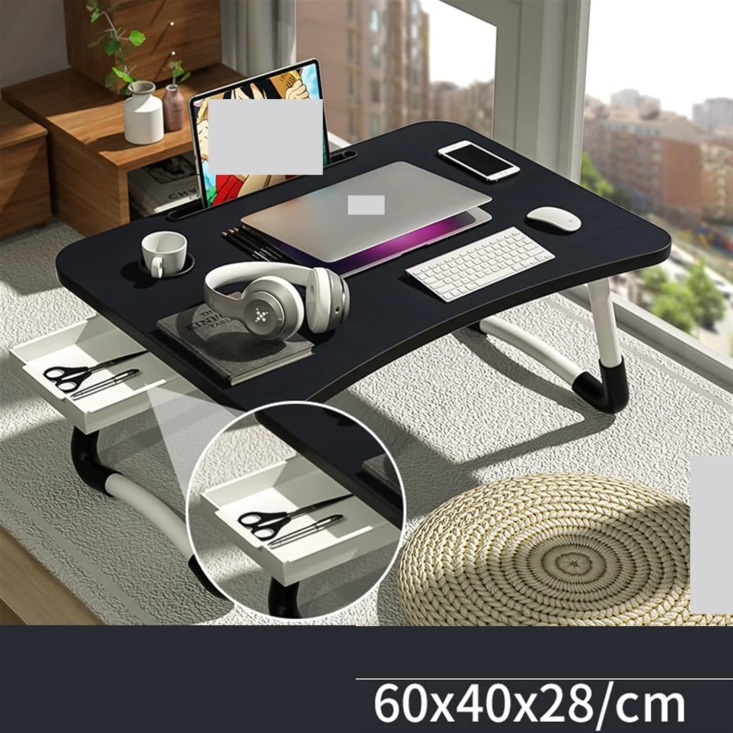 میز کار، میز کوچک برای تخت کامپیوتر، میز تاشو برای اتاق خواب، بزرگ و راحت، مناسب دانشجویان در خوابگاه میز کار، میز کوچک برای تخت کامپیوتر، میز تاشو برای اتاق خواب، بزرگ و راحت، مناسب دانشجویان در خوابگاه