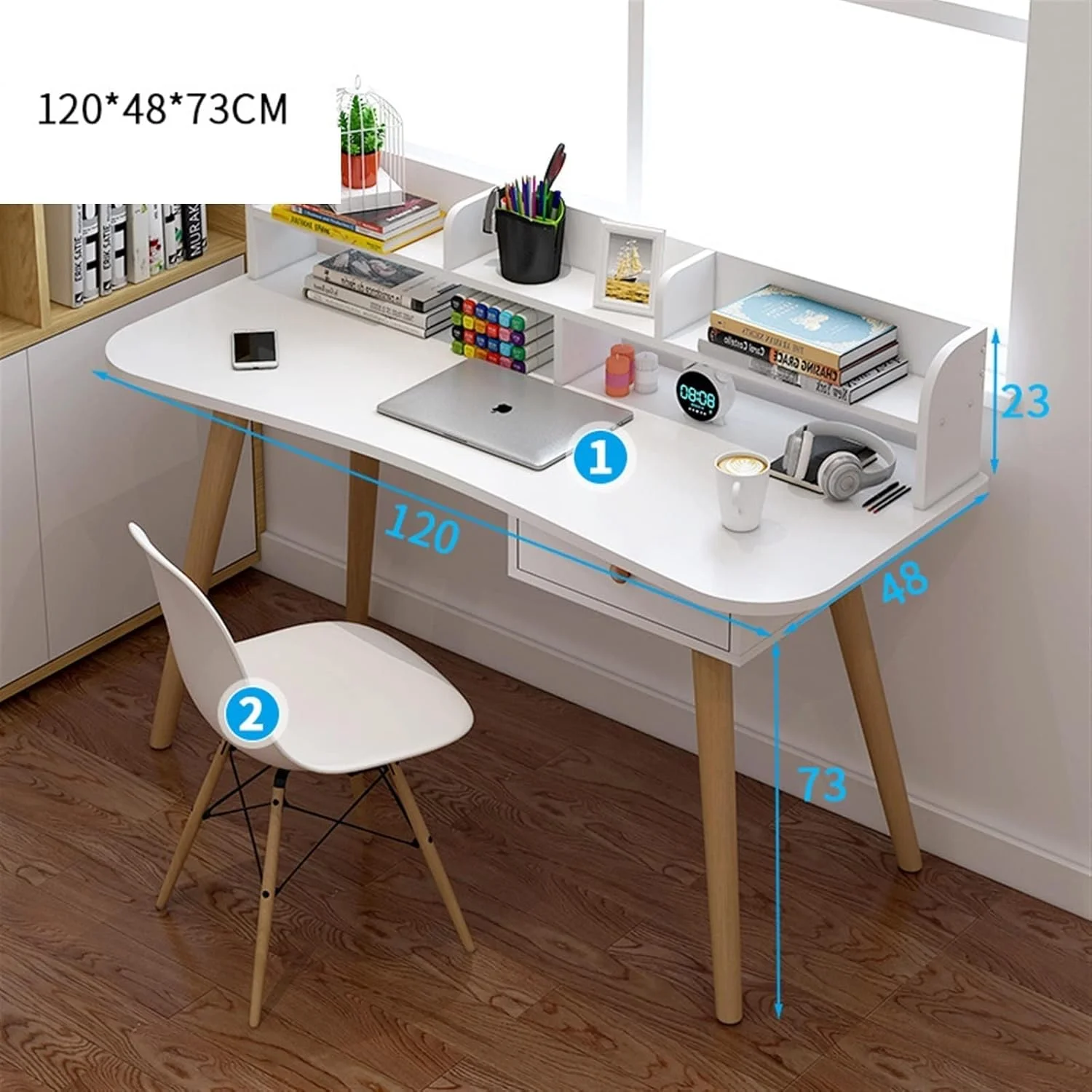 میز کار میز کامپیوتر ترکیب قفسه کتاب اتاق خواب دخترانه منزل استیجاری مطالعه دانشجویی میز کار میز کامپیوتر ترکیب قفسه کتاب اتاق خواب دخترانه منزل استیجاری مطالعه دانشجویی