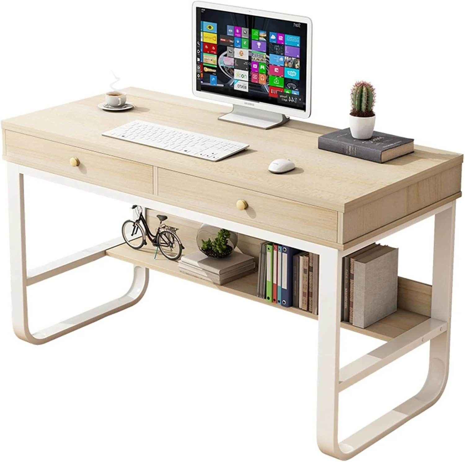 میز کار ZKSKOX، میز کامپیوتر، مناسب منزل، اتاق خواب، تک نفره، ساده و چند منظوره، کوچک