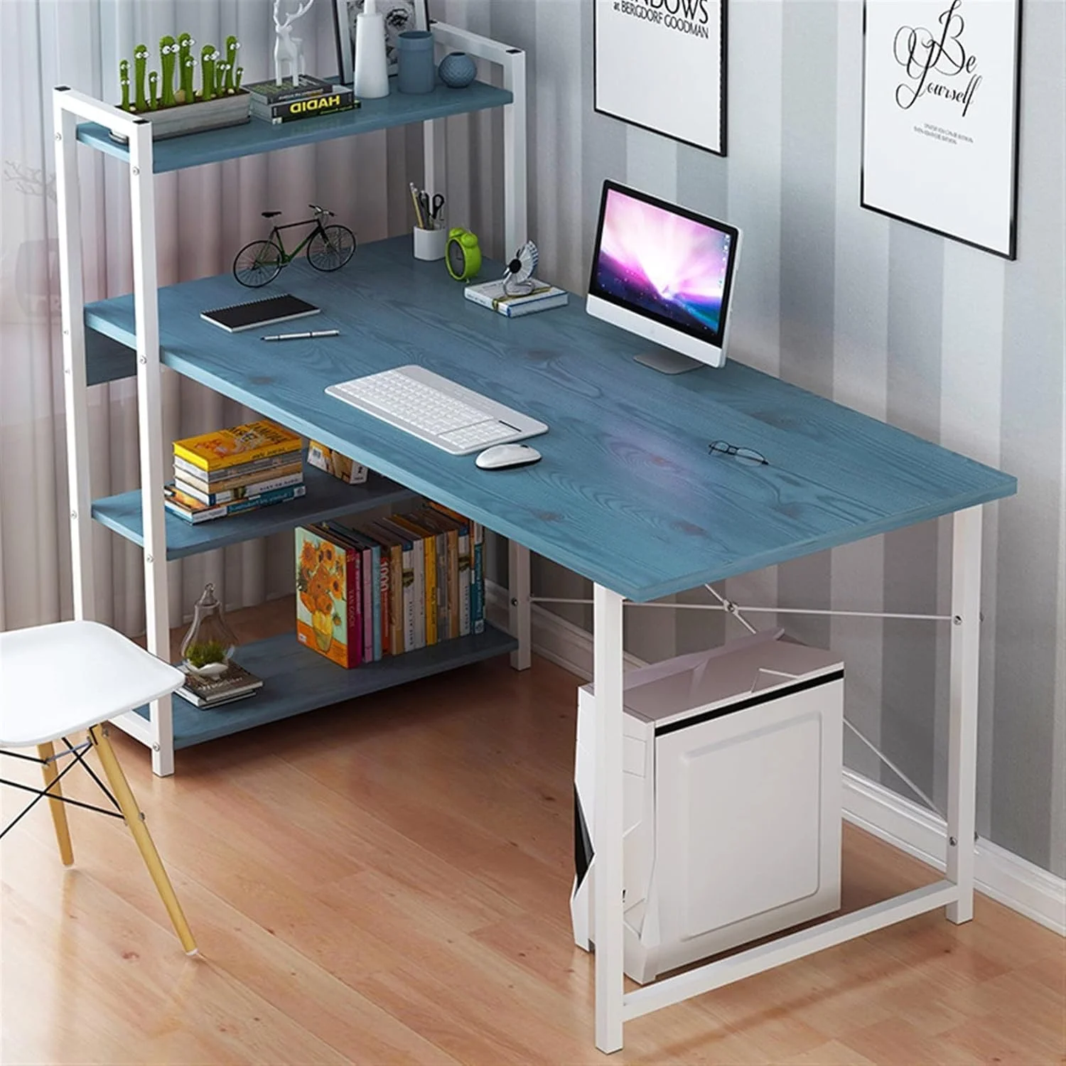 میز کار کامپیوتر ZKSKOX، قفسه کتاب، ترکیبی، رومیزی، خانگی، دانشجویی، صرفه جویی در فضا، اتاق نشیمن میز کار کامپیوتر ZKSKOX، قفسه کتاب، ترکیبی، رومیزی، خانگی، دانشجویی، صرفه جویی در فضا، اتاق نشیمن