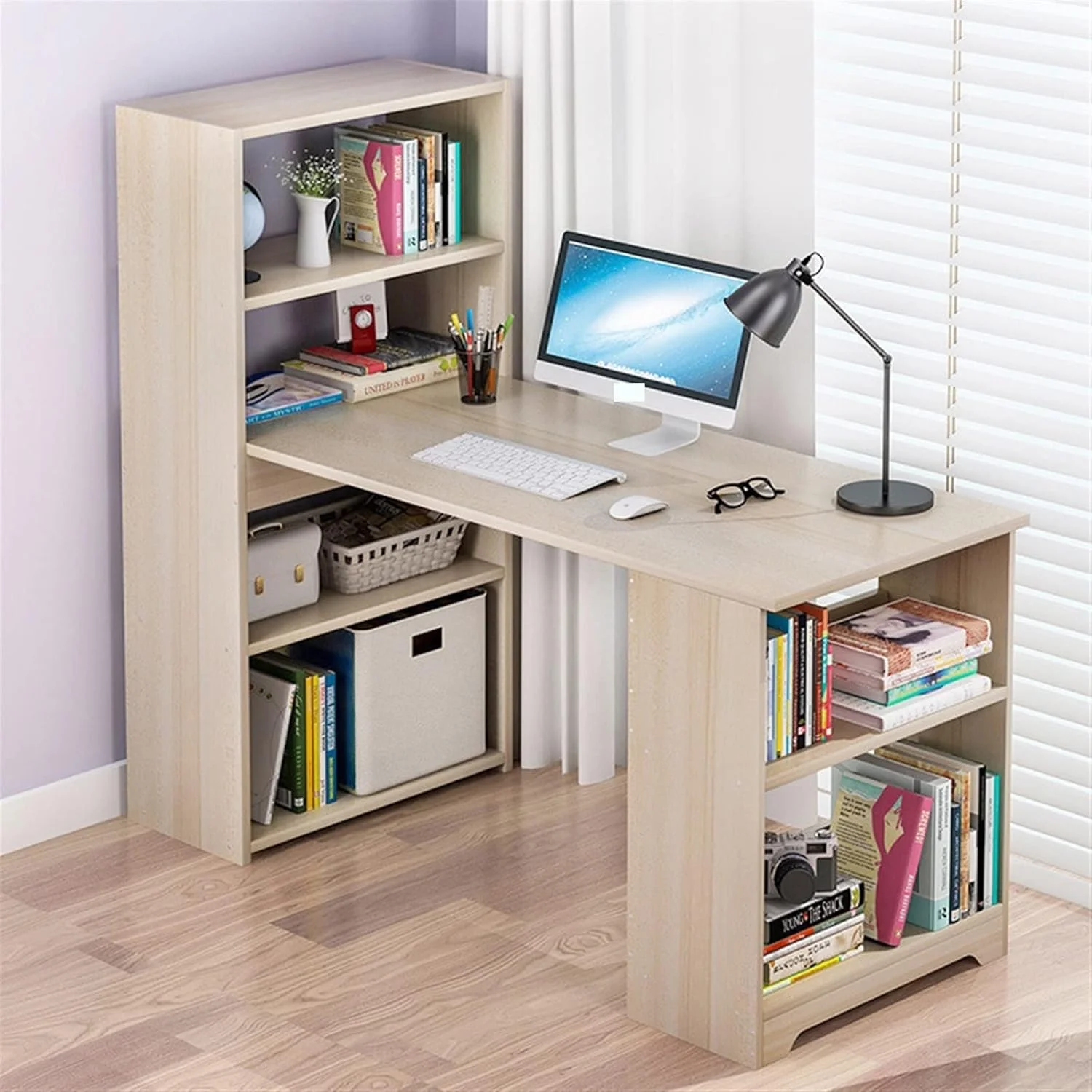 میز کامپیوتر ZKSKOX، رومیزی، مناسب دانش آموز، قفسه مشبک خانگی، ترکیبی، گوشه ای میز کامپیوتر ZKSKOX، رومیزی، مناسب دانش آموز، قفسه مشبک خانگی، ترکیبی، گوشه ای