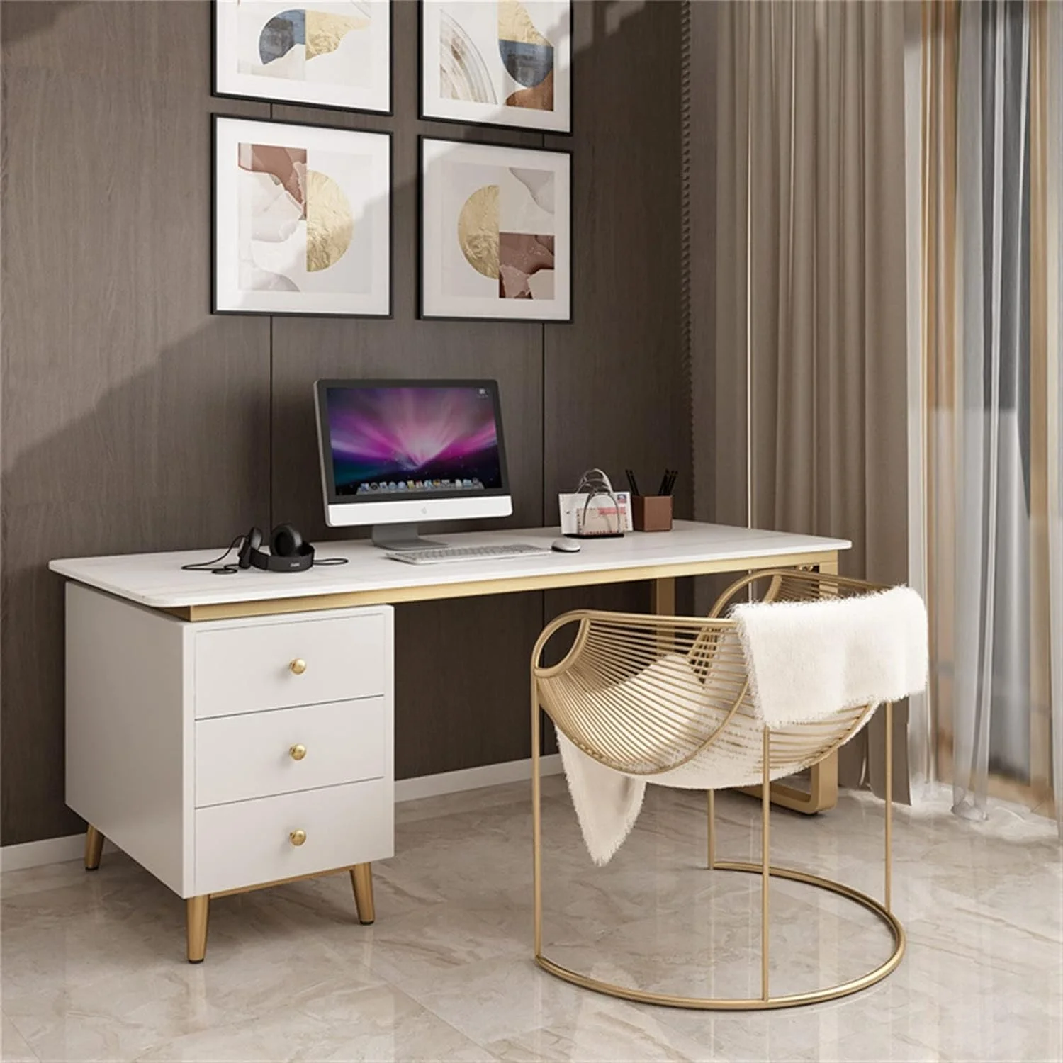 میز کار ZKSKOX، میز کامپیوتر تک نفره، مناسب اتاق خواب و مطالعه دانش آموزی، همراه با صندلی میز کار ZKSKOX، میز کامپیوتر تک نفره، مناسب اتاق خواب و مطالعه دانش آموزی، همراه با صندلی