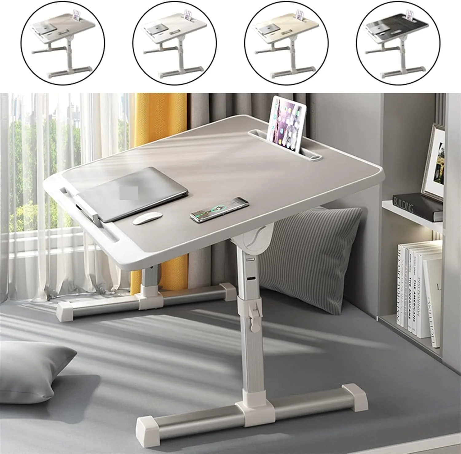 میز کامپیوتر تاشو ZKSKOX، مناسب کار، مطالعه در منزل، کنار تخت، اتاق خواب، میز کوچک، کنار پنجره، اداری، تاشو و قابل تنظیم