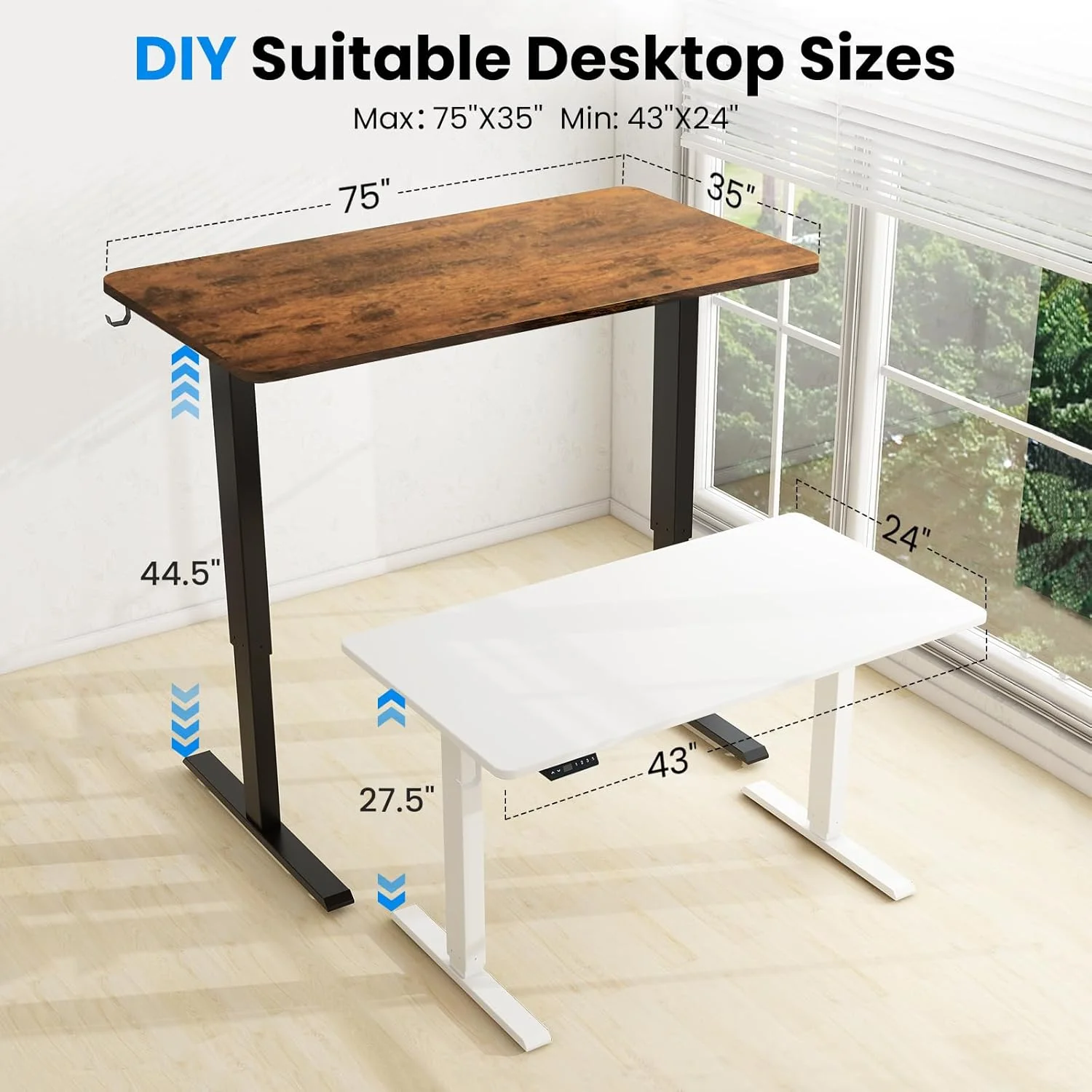 پایه های میز ایستاده ESpefy - قاب میز برقی ایستاده، پایه میز با قابلیت تنظیم ارتفاع، ایستگاه کاری DIY برای حداکثر ابعاد 190 در 89 سانتی متر، قاب میز کامپیوتر نشسته-ایستاده برای دفتر کار خانگی، فقط قاب پایه های میز ایستاده ESpefy - قاب میز برقی ایستاده، پایه میز با قابلیت تنظیم ارتفاع، ایستگاه کاری DIY برای حداکثر ابعاد 190 در 89 سانتی متر، قاب میز کامپیوتر نشسته-ایستاده برای دفتر کار خانگی، فقط قاب