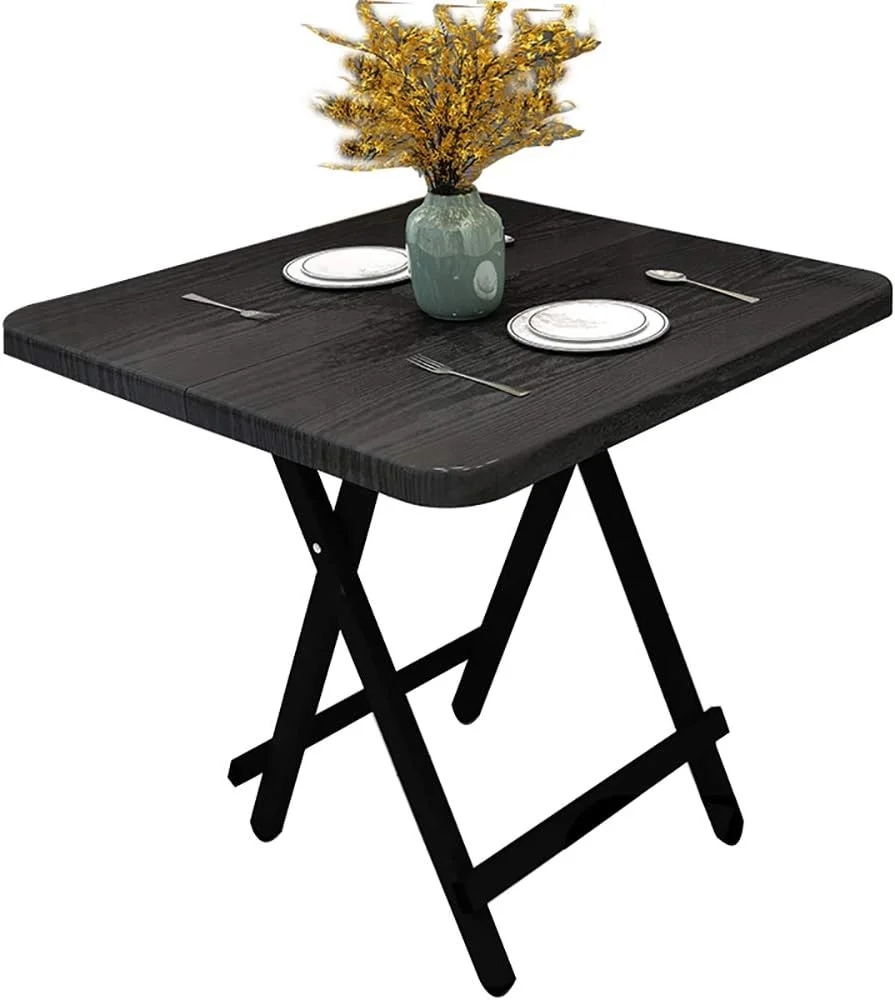 میز تاشو ایستاده، میز کامپیوتر، میز کار، میز ناهار خوری (مشکی برس خورده - 80 * 80 سانتی متر)