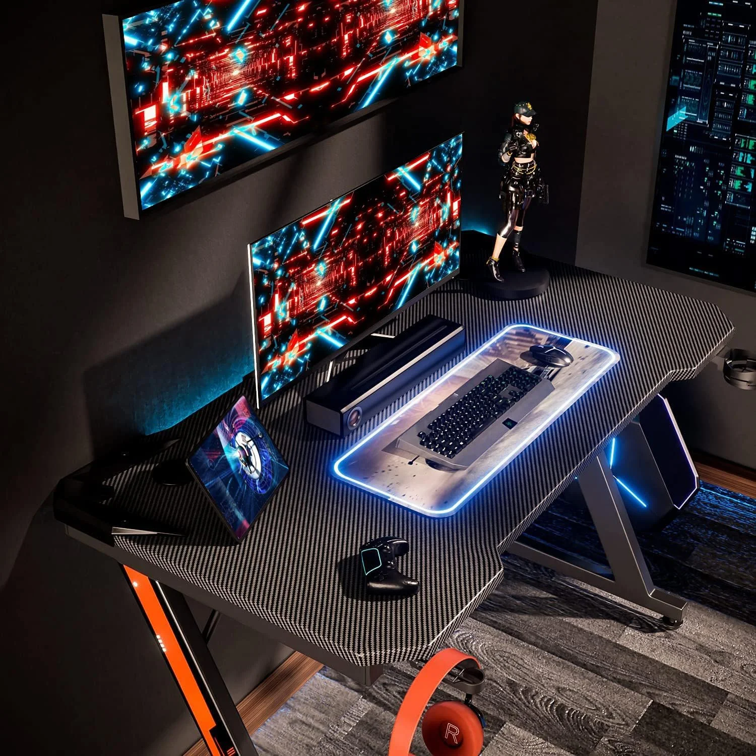 میز بازی هومال، میز کامپیوتر گوشه ای Z شکل، میز کامپیوتر بزرگ ارگونومیک، میز بازی، ایستگاه کاری بازی PC، میزهای اداری خانگی میز بازی هومال، میز کامپیوتر گوشه ای Z شکل، میز کامپیوتر بزرگ ارگونومیک، میز بازی، ایستگاه کاری بازی PC، میزهای اداری خانگی