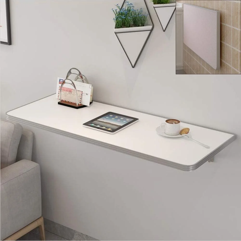 میز تاشو دیواری، میز کوچک تاشو دیواری، میز کامپیوتر، قفسه کتاب، لبه آلیاژ آلومینیوم، 20 سایز