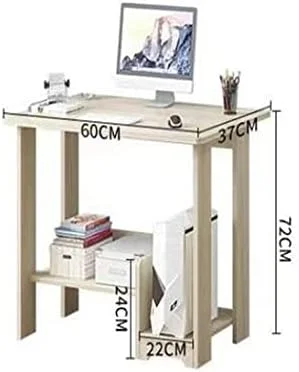میز کامپیوتر چوبی KUTIS و میز مطالعه - میز لپ تاپ ساده با قفسه کتاب داخلی برای خانه، دفتر و اتاق مطالعه 60 x 72 x 37 سانتی متر