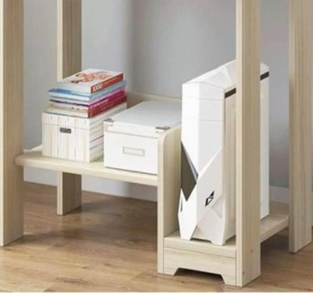 میز کامپیوتر چوبی KUTIS و میز مطالعه - میز لپ تاپ ساده با قفسه کتاب داخلی برای خانه، دفتر و اتاق مطالعه 60 x 72 x 37 سانتی متر