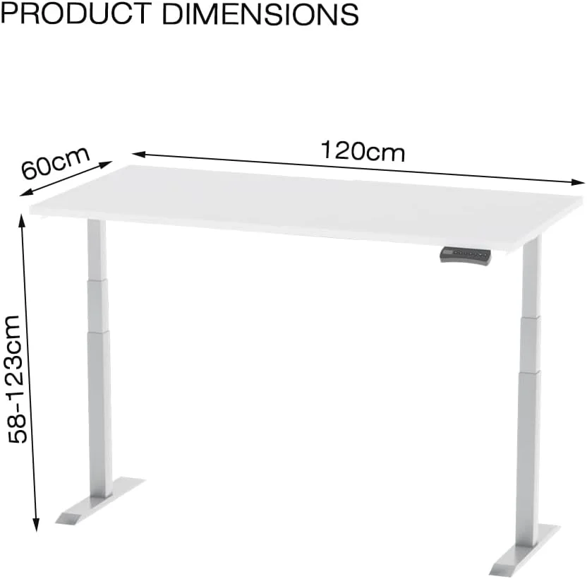 میز مدرن با قابلیت تنظیم ارتفاع الکترونیکی Mahmayi Lift-12 به همراه مدیریت کابل - میز کارآمد اداری با 2 سوراخ برای فضاهای کاری منظم و ارگونومی قابل تنظیم (سفید، 120 سانتی متر) میز مدرن با قابلیت تنظیم ارتفاع الکترونیکی Mahmayi Lift-12 به همراه مدیریت کابل - میز کارآمد اداری با 2 سوراخ برای فضاهای کاری منظم و ارگونومی قابل تنظیم (سفید، 120 سانتی متر)