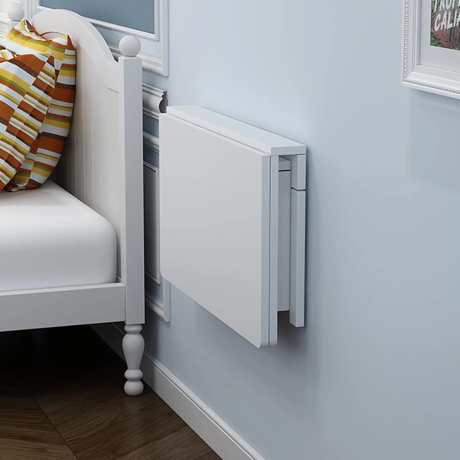 میز تاشو دیواری آشپزخانه، چوب سفید | میز ناهارخوری تاشو مناسب فضاهای کوچک، میز لپ تاپ، میز کنار تخت، میز کار، 60 70 75 80 90 100 120 سانتی متر (60×45 سانتی متر)