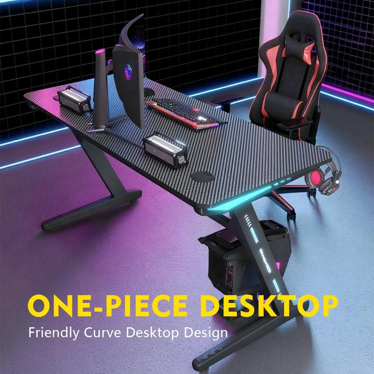 میز کامپیوتر گیمینگ MEISHIDA با سطح فیبر کربن، میز بازی کامپیوتر Z شکل مناسب برای دفتر کار خانگی با جا لیوانی و قلاب هدفون، پد ماوس (120 * 60 سانتی متر) (مشکی) میز کامپیوتر گیمینگ MEISHIDA با سطح فیبر کربن، میز بازی کامپیوتر Z شکل مناسب برای دفتر کار خانگی با جا لیوانی و قلاب هدفون، پد ماوس (120 * 60 سانتی متر) (مشکی)