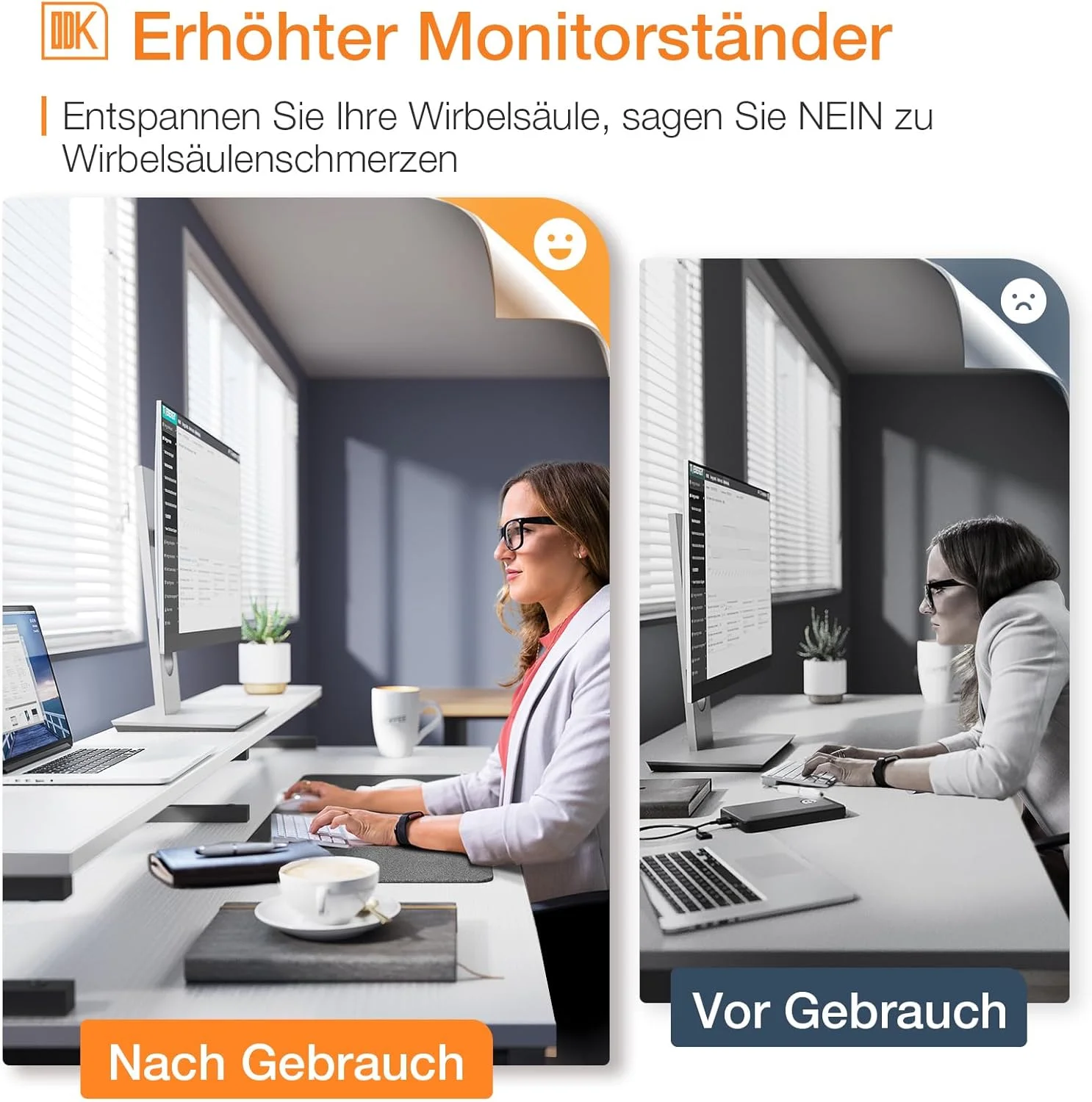 میز تحریر ODK با کشو، میز کامپیوتر با قفسه، میز اداری با ابعاد ۱۲۰x۴۸x۹۰ سانتی متر به همراه پایه مانیتور و پایه کیس، مناسب برای دفتر کار خانگی، اداره، اتاق نشیمن (سفید)