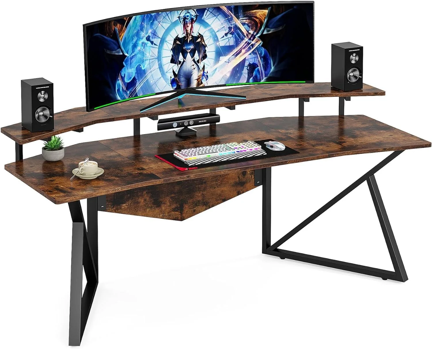 میز کامپیوتر ال شکل رویال پولار با پایه کیس، میز گوشه ای با قفسه های ذخیره سازی، میز تحریر چوبی برای دفتر کار خانگی، ایستگاه کاری با قفسه بندی توری برای بازی و نوشتن (قهوه ای روستیک، 180 سانتی متر) میز کامپیوتر ال شکل رویال پولار با پایه کیس، میز گوشه ای با قفسه های ذخیره سازی، میز تحریر چوبی برای دفتر کار خانگی، ایستگاه کاری با قفسه بندی توری برای بازی و نوشتن (قهوه ای روستیک، 180 سانتی متر)