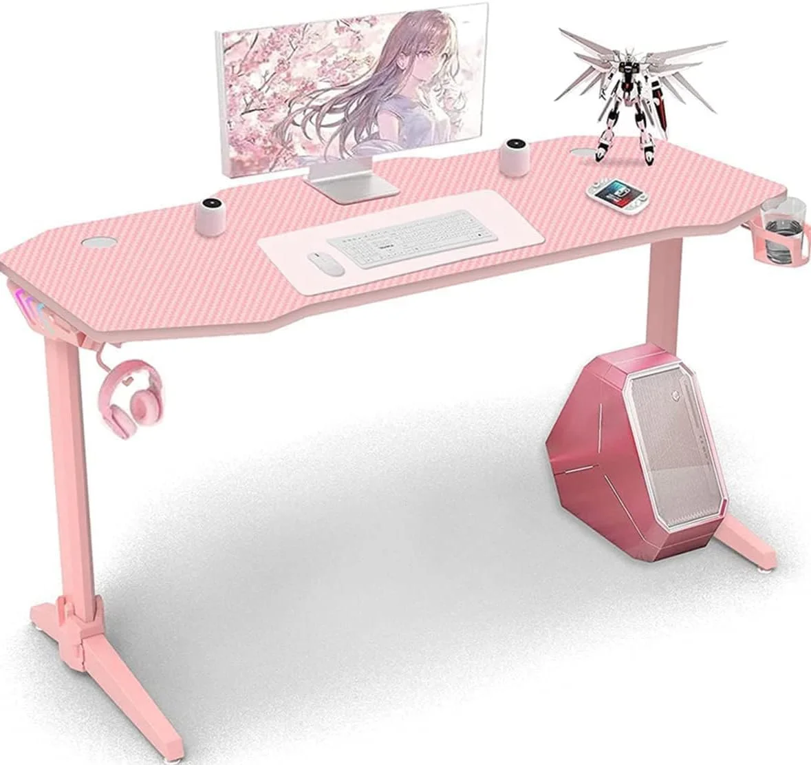 میز گیمینگ فیبر کربنی ROYAL POLAR، میز کامپیوتر ۱۲۰ سانتی متری، میز گیمر، میز مطالعه خانگی، ایستگاه کاری، میز کامپیوتر با پایه فولادی کربنی و نگهدارنده هدفون، میز گوشه ای صورتی میز گیمینگ فیبر کربنی ROYAL POLAR، میز کامپیوتر ۱۲۰ سانتی متری، میز گیمر، میز مطالعه خانگی، ایستگاه کاری، میز کامپیوتر با پایه فولادی کربنی و نگهدارنده هدفون، میز گوشه ای صورتی