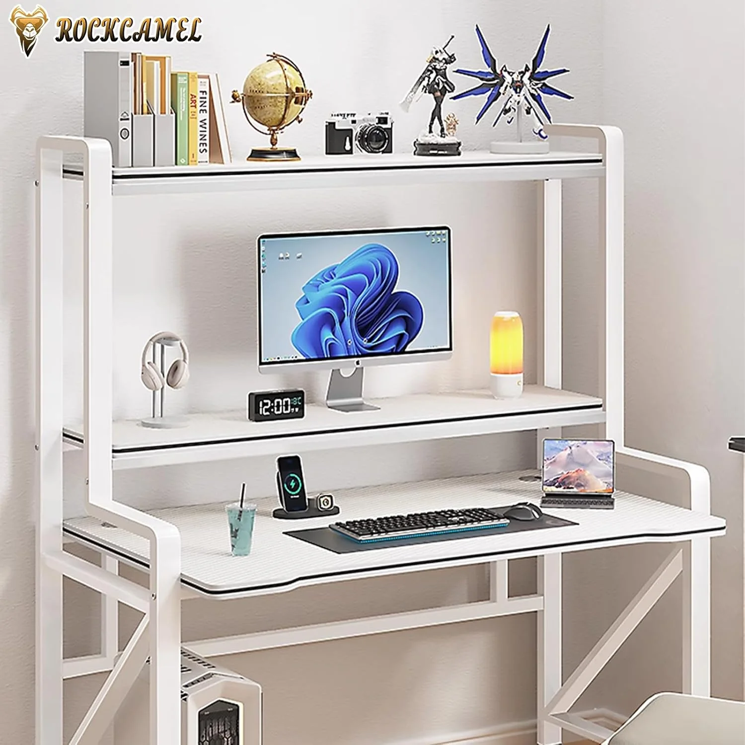 میز کامپیوتر گیمینگ ROCKCAMEL با طراحی سه لایه، 118 سانتی متر، میز کار خانگی، میز مطالعه ارگونومیک، پنل های ضخیم و قاب فولادی مستحکم، مناسب برای مطالعه و بازی میز کامپیوتر گیمینگ ROCKCAMEL با طراحی سه لایه، 118 سانتی متر، میز کار خانگی، میز مطالعه ارگونومیک، پنل های ضخیم و قاب فولادی مستحکم، مناسب برای مطالعه و بازی