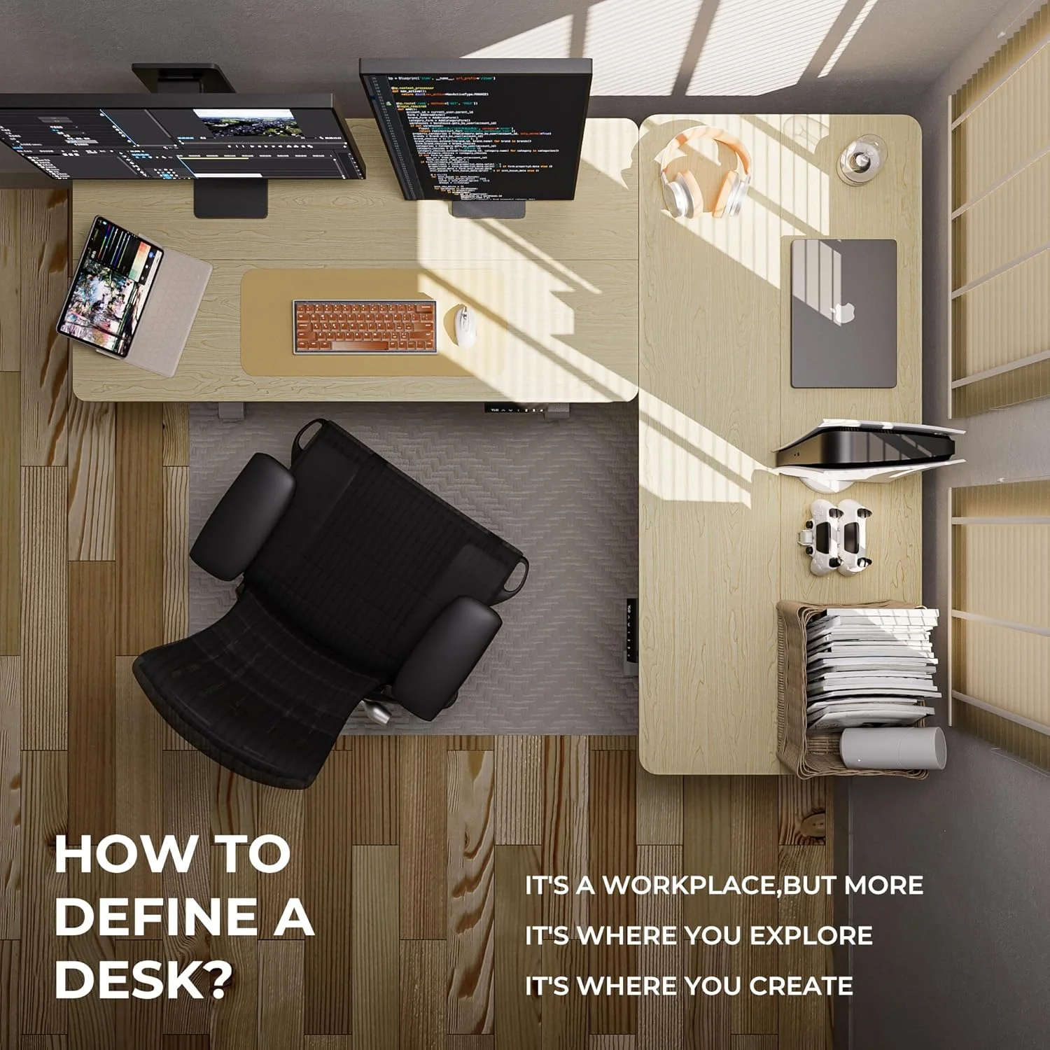 میز ایستاده برقی SOHOMACH - ارتفاع قابل تنظیم با حافظه از پیش تعیین شده، طراحی ارگونومیک 140 x 60 سانتی متر مناسب برای دفتر کار خانگی