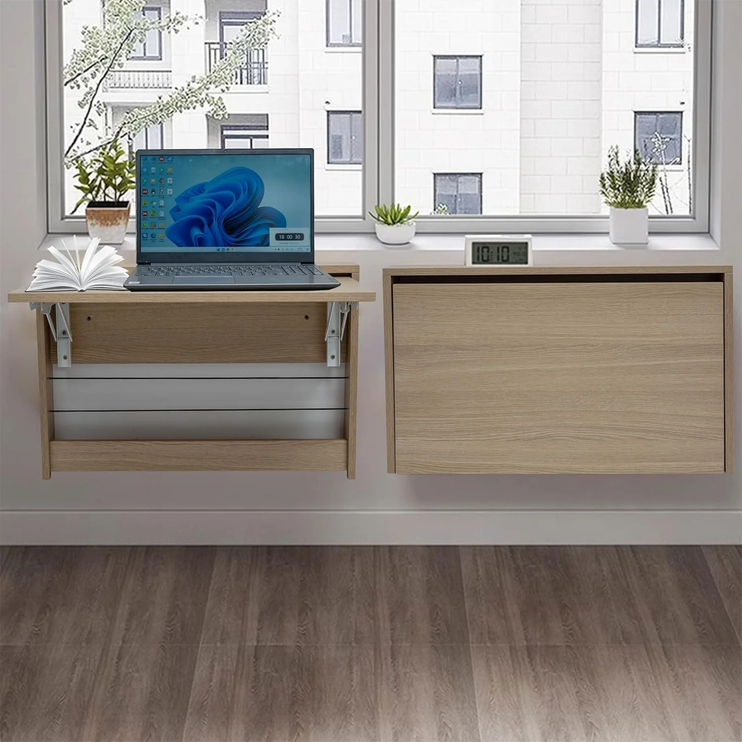 میز تاشو دیواری SKVSKV، میز شناور تاشو برای فضاهای کوچک، میز دیواری برای ایستگاه کاری کامپیوتر اداری خانگی، میز کار مطالعه، غذاخوری آشپزخانه (63*41.4 سانتی متر، رنگ چوب) میز تاشو دیواری SKVSKV، میز شناور تاشو برای فضاهای کوچک، میز دیواری برای ایستگاه کاری کامپیوتر اداری خانگی، میز کار مطالعه، غذاخوری آشپزخانه (63*41.4 سانتی متر، رنگ چوب)