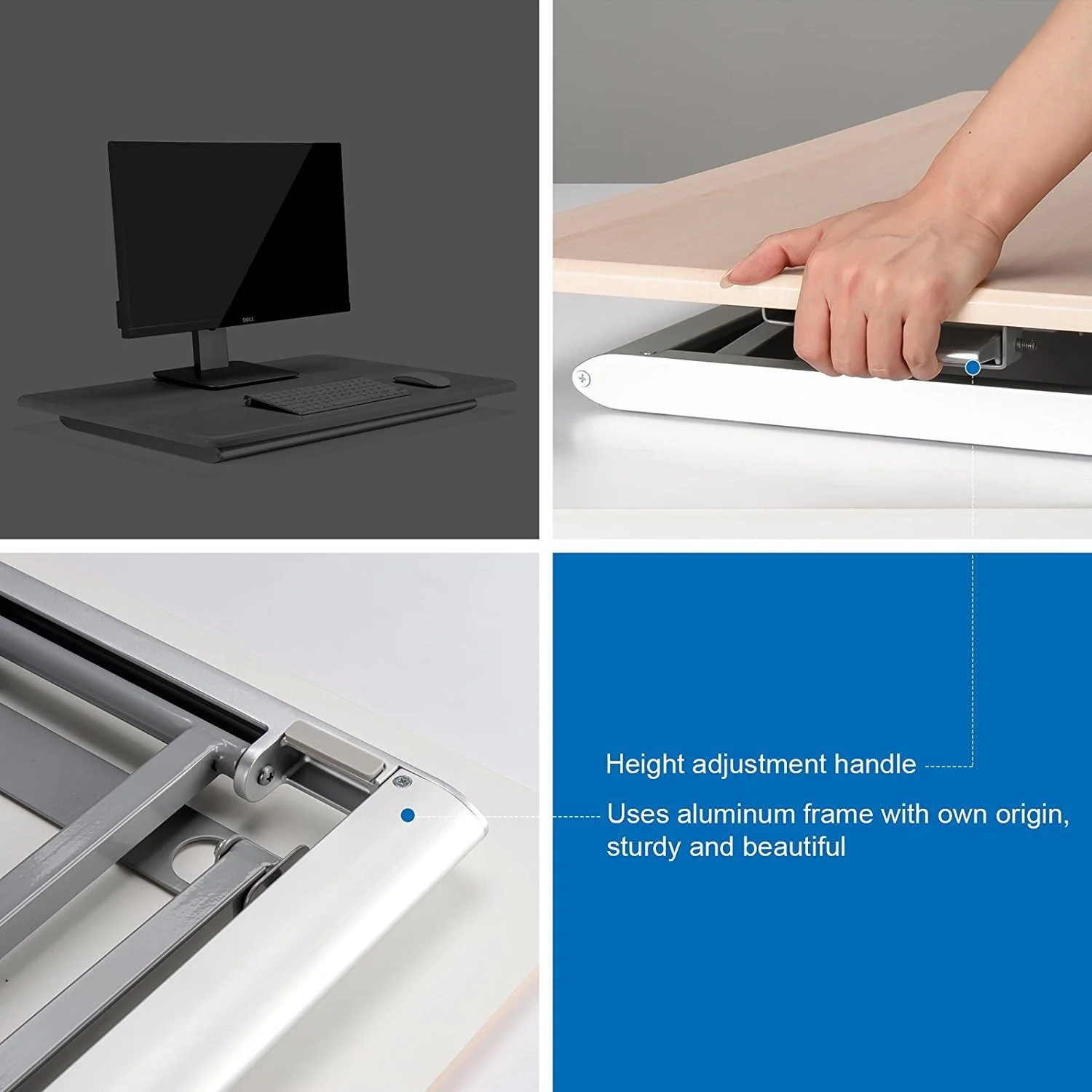 تبدیل کننده میز ایستاده با قابلیت تنظیم ارتفاع مناسب برای لپ تاپ و مانیتور