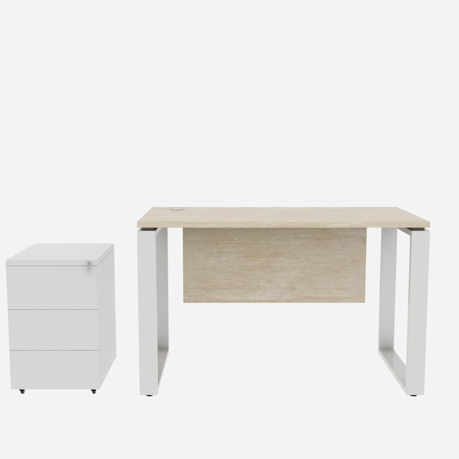 میز کامپیوتر تک نفره RIGID با پایه فولادی، میز کار خانگی (سفید)