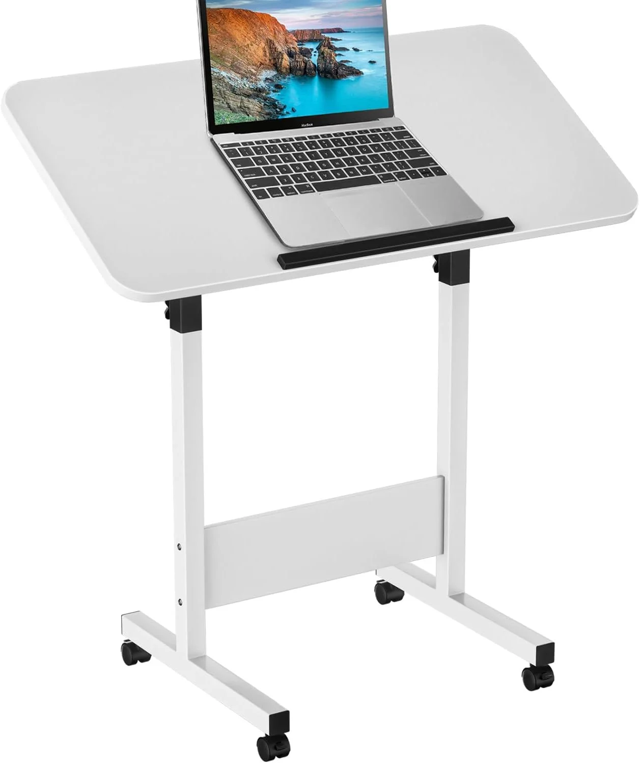 میز ایستاده شیب دار ZHIDIAN با ارتفاع قابل تنظیم، میز تاشو قابل حمل با چرخ، میز لپ تاپ کوچک چرخ دار، میز کامپیوتر سیار مناسب برای تردمیل و دوچرخه ثابت، سفید میز ایستاده شیب دار ZHIDIAN با ارتفاع قابل تنظیم، میز تاشو قابل حمل با چرخ، میز لپ تاپ کوچک چرخ دار، میز کامپیوتر سیار مناسب برای تردمیل و دوچرخه ثابت، سفید