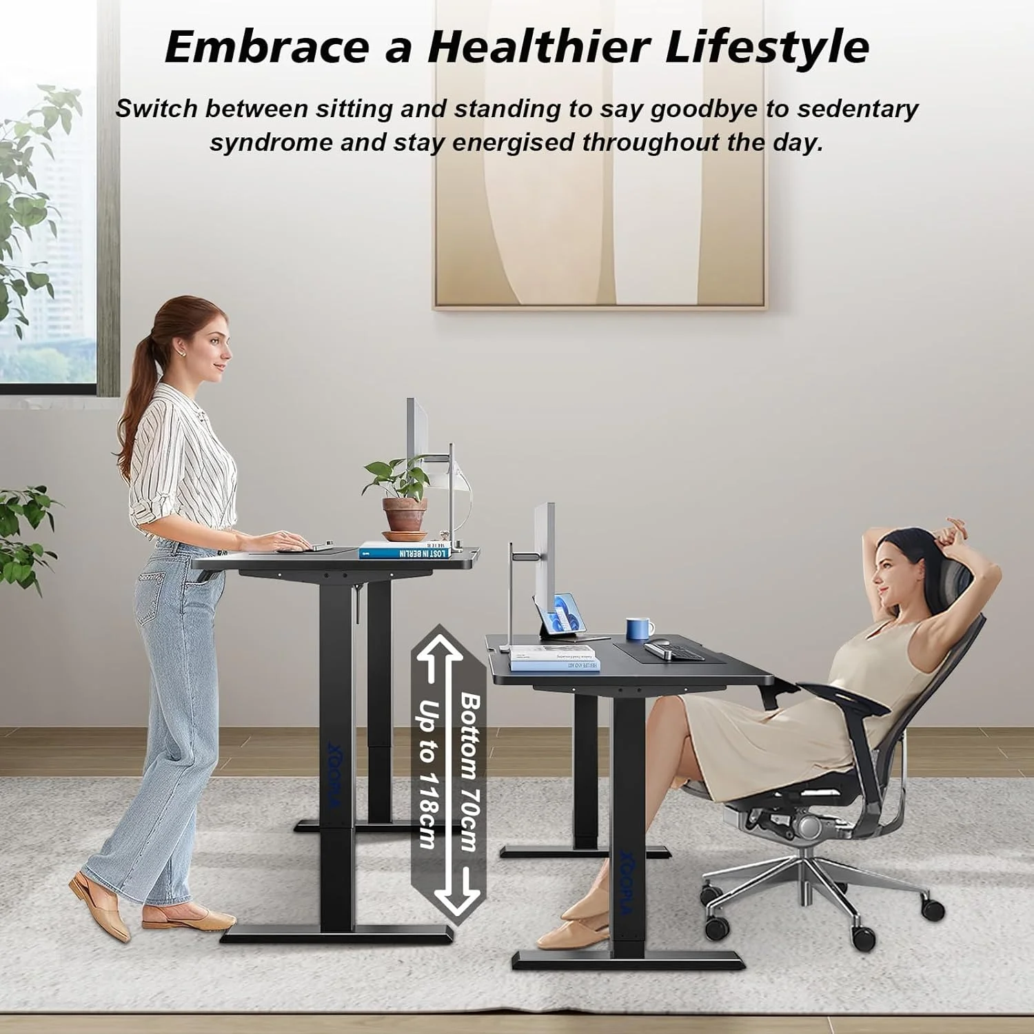 میز کامپیوتر ایستاده برقی قابل تنظیم ارتفاع Xoopla، میز بازی ارگونومیک یک تکه 140 در 60 سانتی متر با 3 تنظیمات حافظه، ایستگاه کاری اداری خانگی (مشکی) میز کامپیوتر ایستاده برقی قابل تنظیم ارتفاع Xoopla، میز بازی ارگونومیک یک تکه 140 در 60 سانتی متر با 3 تنظیمات حافظه، ایستگاه کاری اداری خانگی (مشکی)