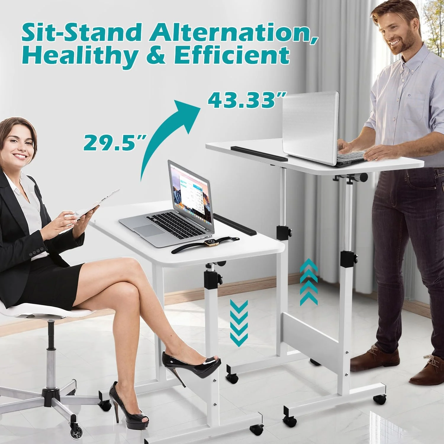 میز ایستاده شیب دار ZHIDIAN با ارتفاع قابل تنظیم، میز تاشو قابل حمل با چرخ، میز لپ تاپ کوچک چرخ دار، میز کامپیوتر سیار مناسب برای تردمیل و دوچرخه ثابت، سفید میز ایستاده شیب دار ZHIDIAN با ارتفاع قابل تنظیم، میز تاشو قابل حمل با چرخ، میز لپ تاپ کوچک چرخ دار، میز کامپیوتر سیار مناسب برای تردمیل و دوچرخه ثابت، سفید