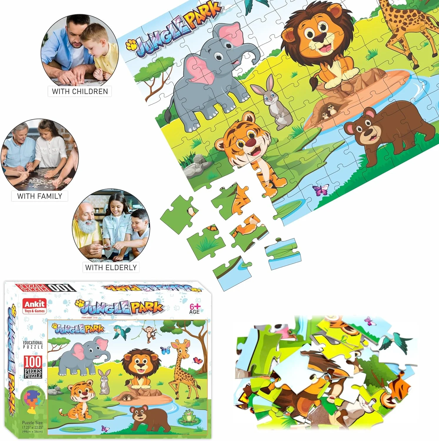 پازل 100 تکه پارک جنگلی Ankit Toys & Games برای خانواده و کودکان 6 سال به بالا - | اسباب بازی های آموزشی و یادگیری پازل