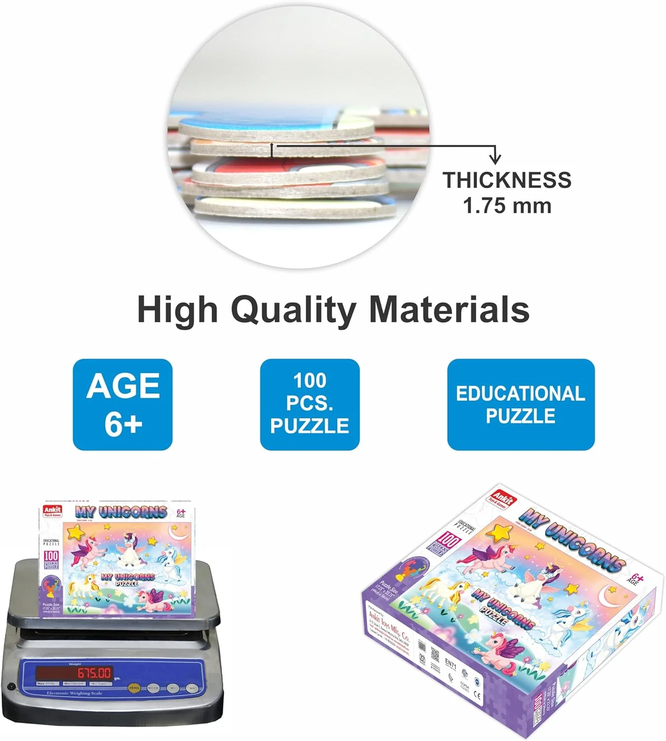 پازل اسباب بازی و بازی های آنکیت، تک شاخ من، 100 قطعه برای خانواده و کودکان 6 سال به بالا - اسباب بازی های پازلی آموزشی